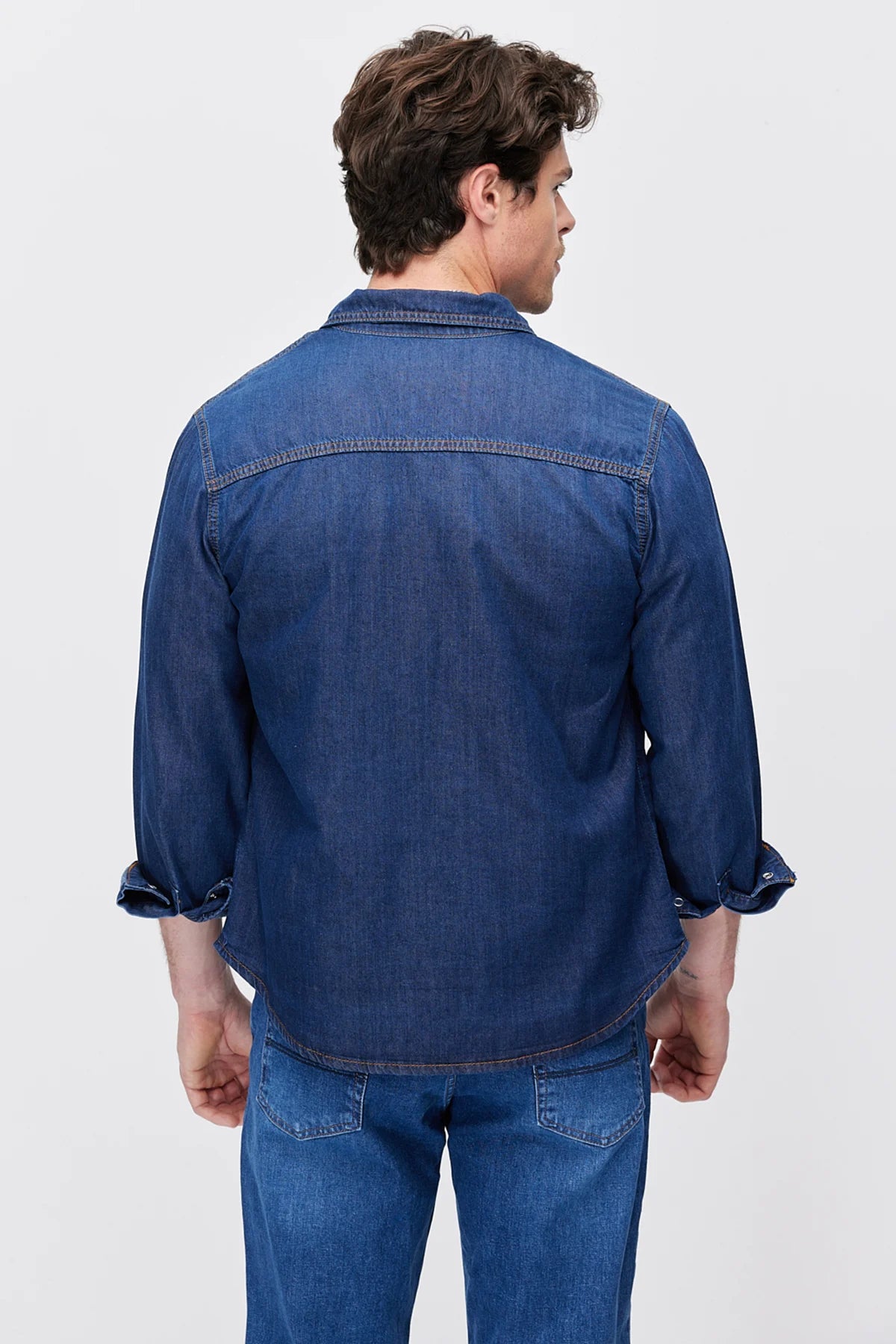 Men's Denim Shirt with Pockets