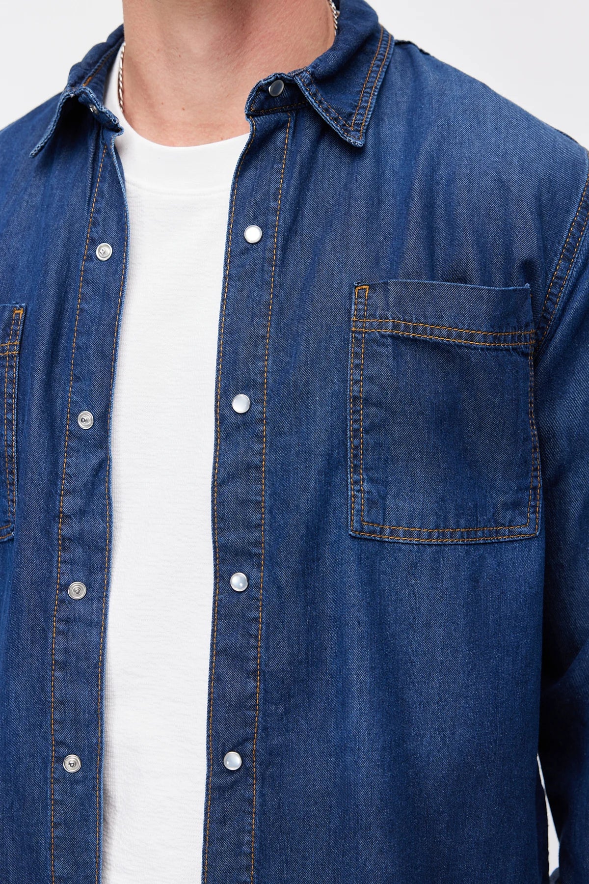 Men's Denim Shirt with Pockets