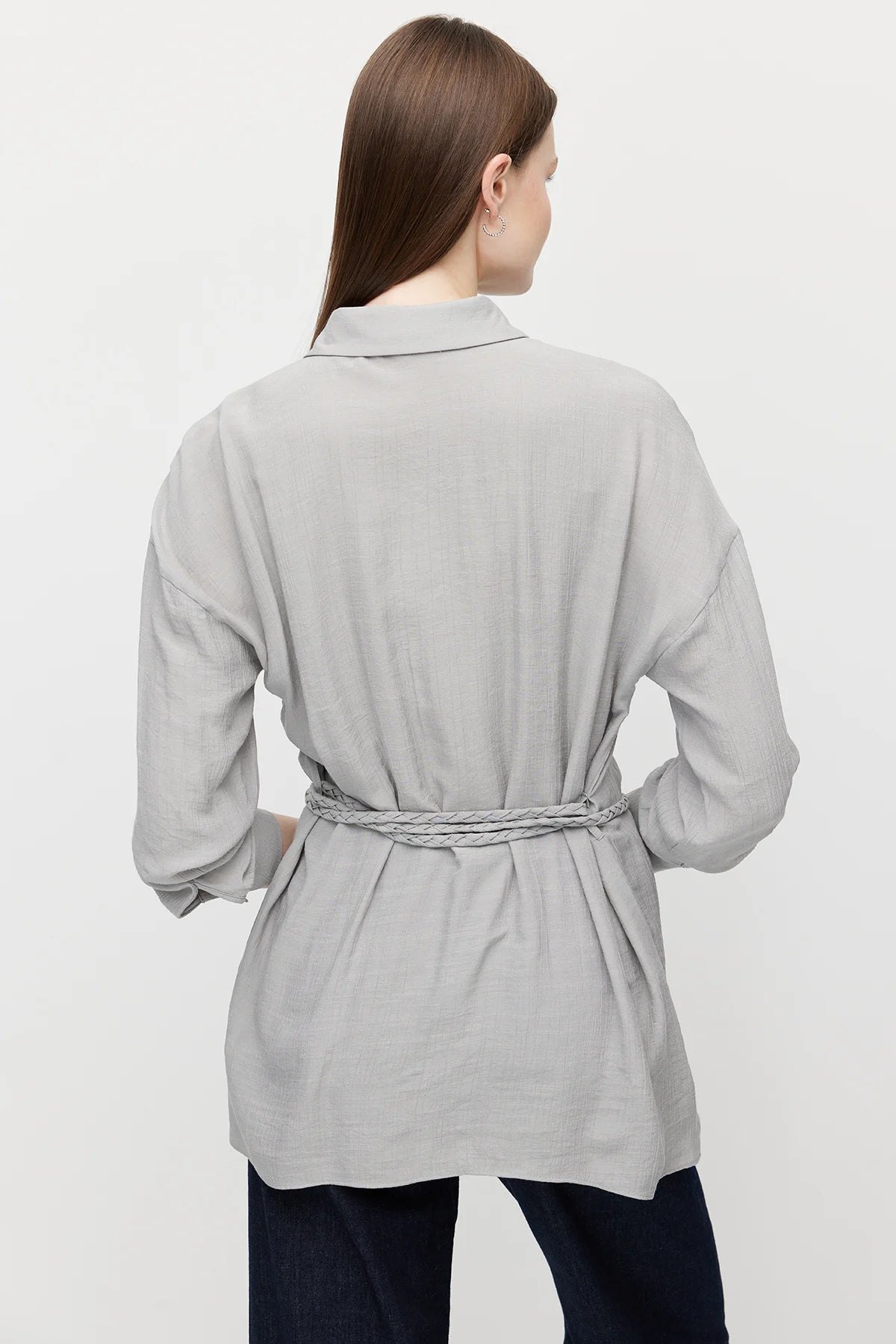 قميص تونيك نسائي بحزام