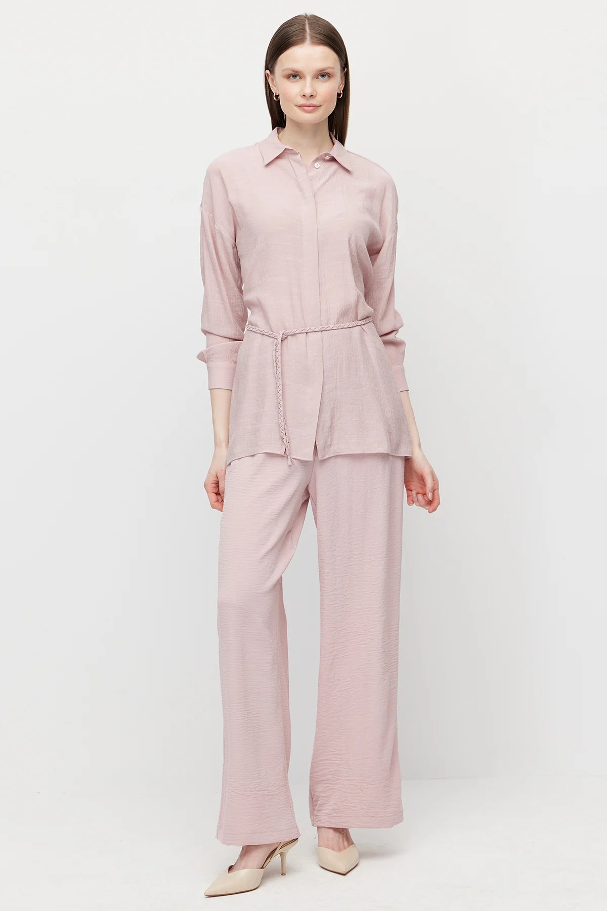 قميص تونيك نسائي بحزام