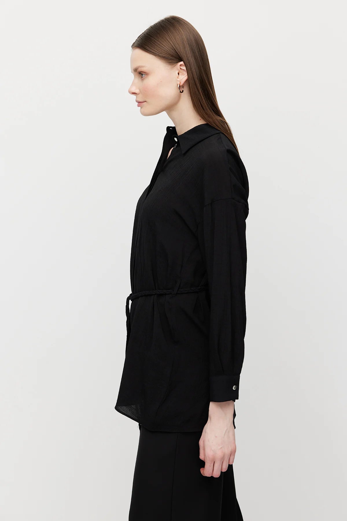 قميص تونيك نسائي بحزام