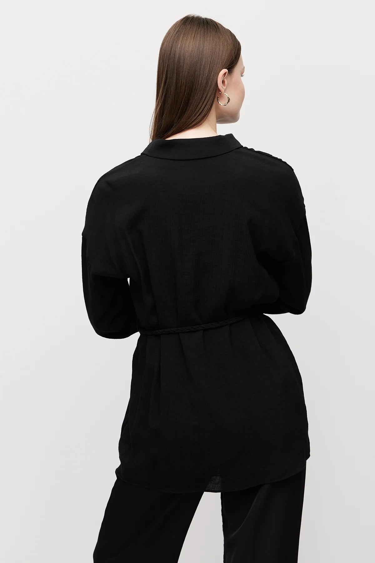 قميص تونيك نسائي بحزام