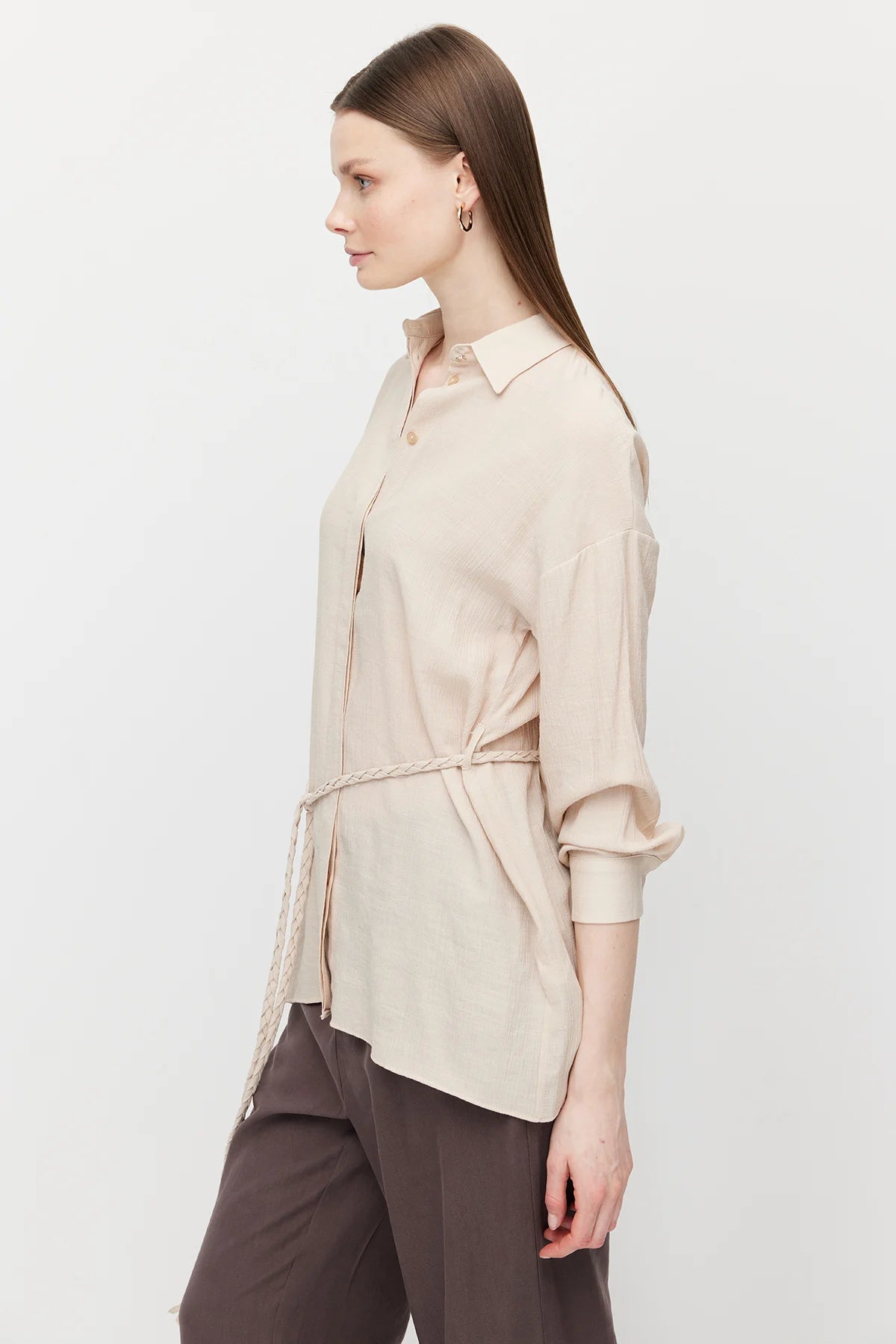 قميص تونيك نسائي بحزام