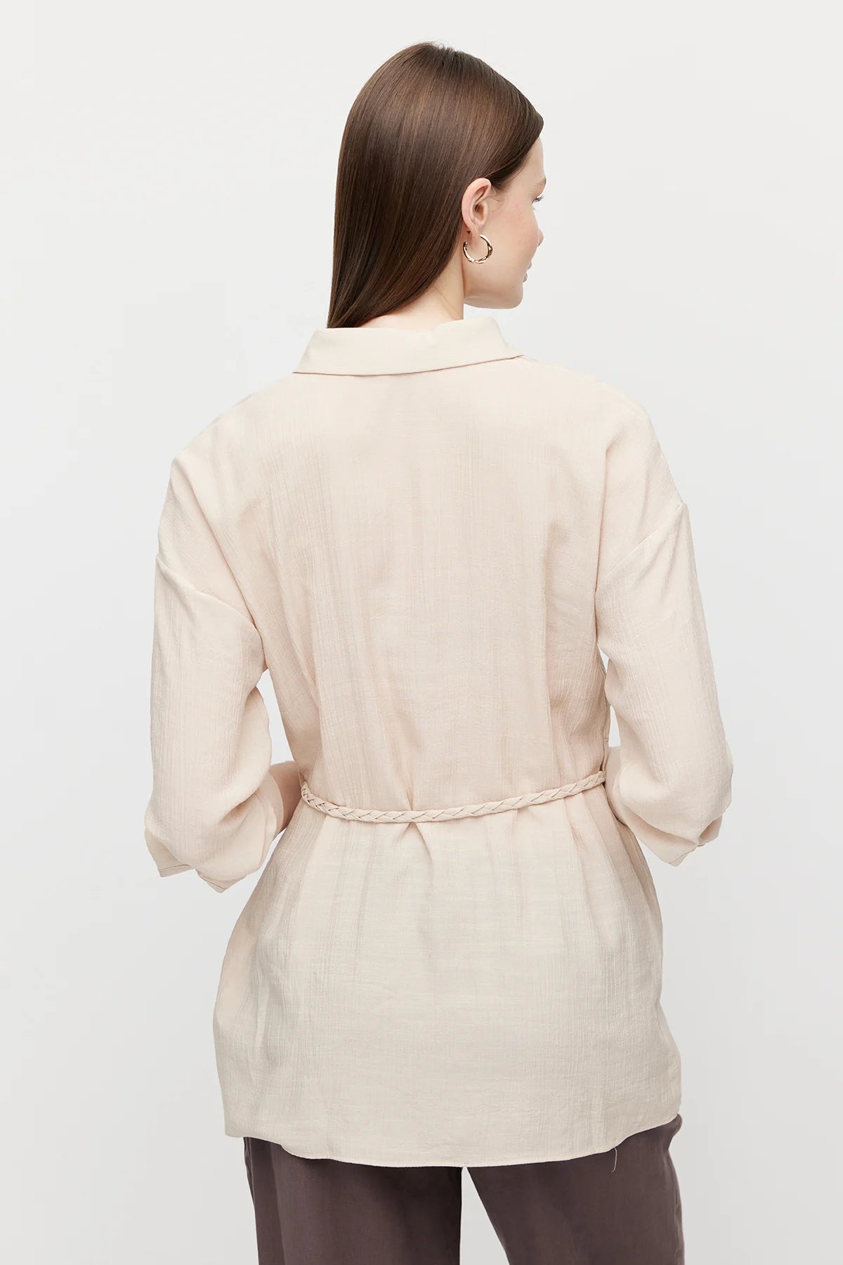 قميص تونيك نسائي بحزام