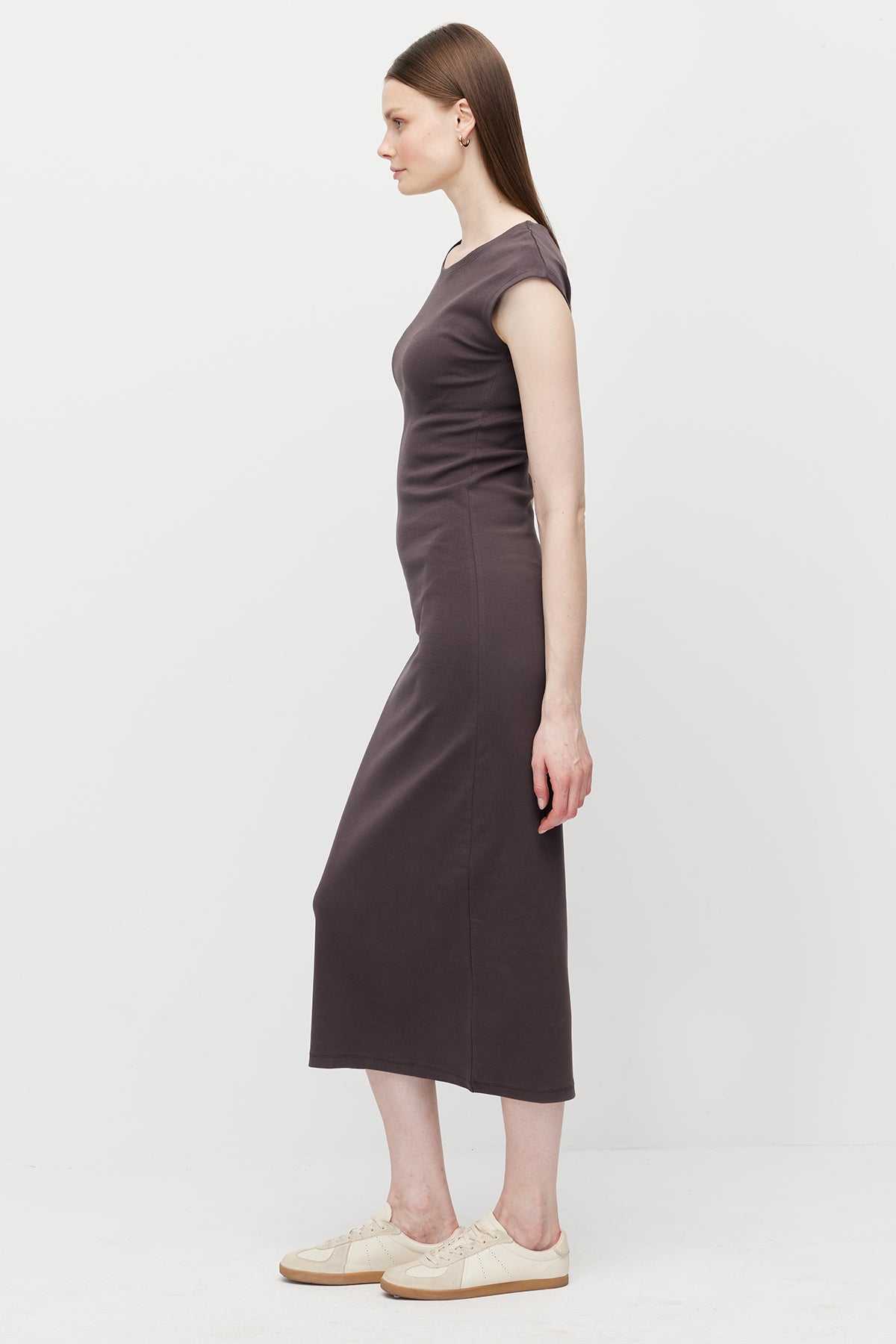 Women's Midi Length Ribbed Dress