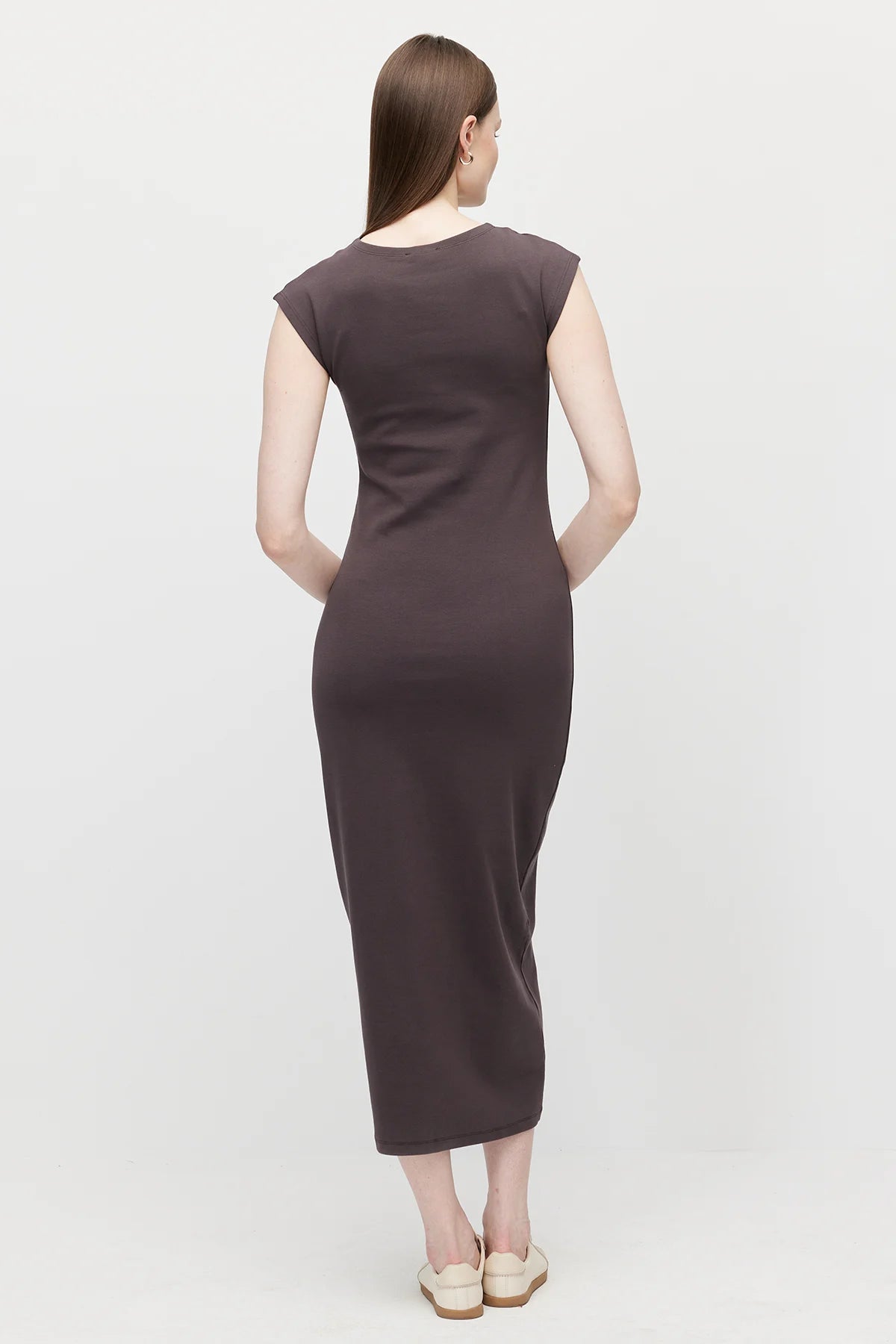 Women's Midi Length Ribbed Dress