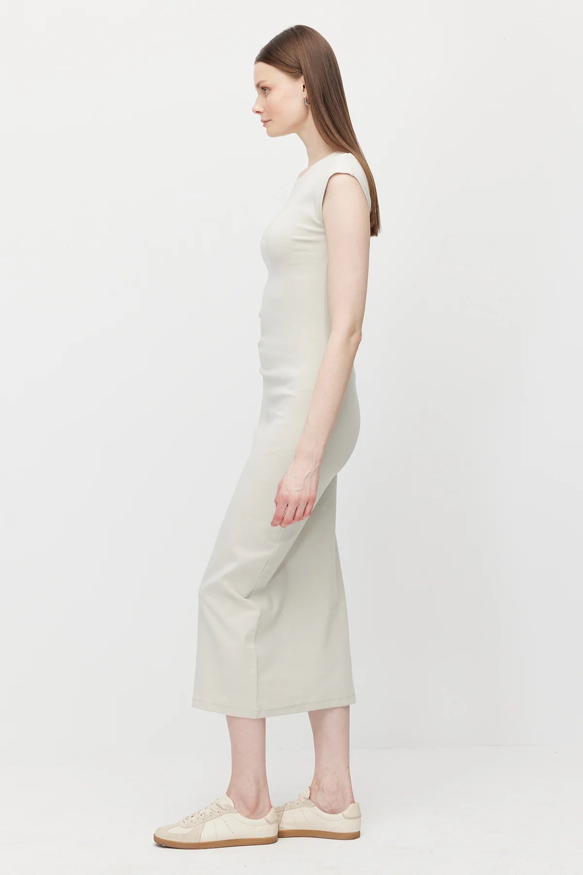 Women's Midi Length Ribbed Dress