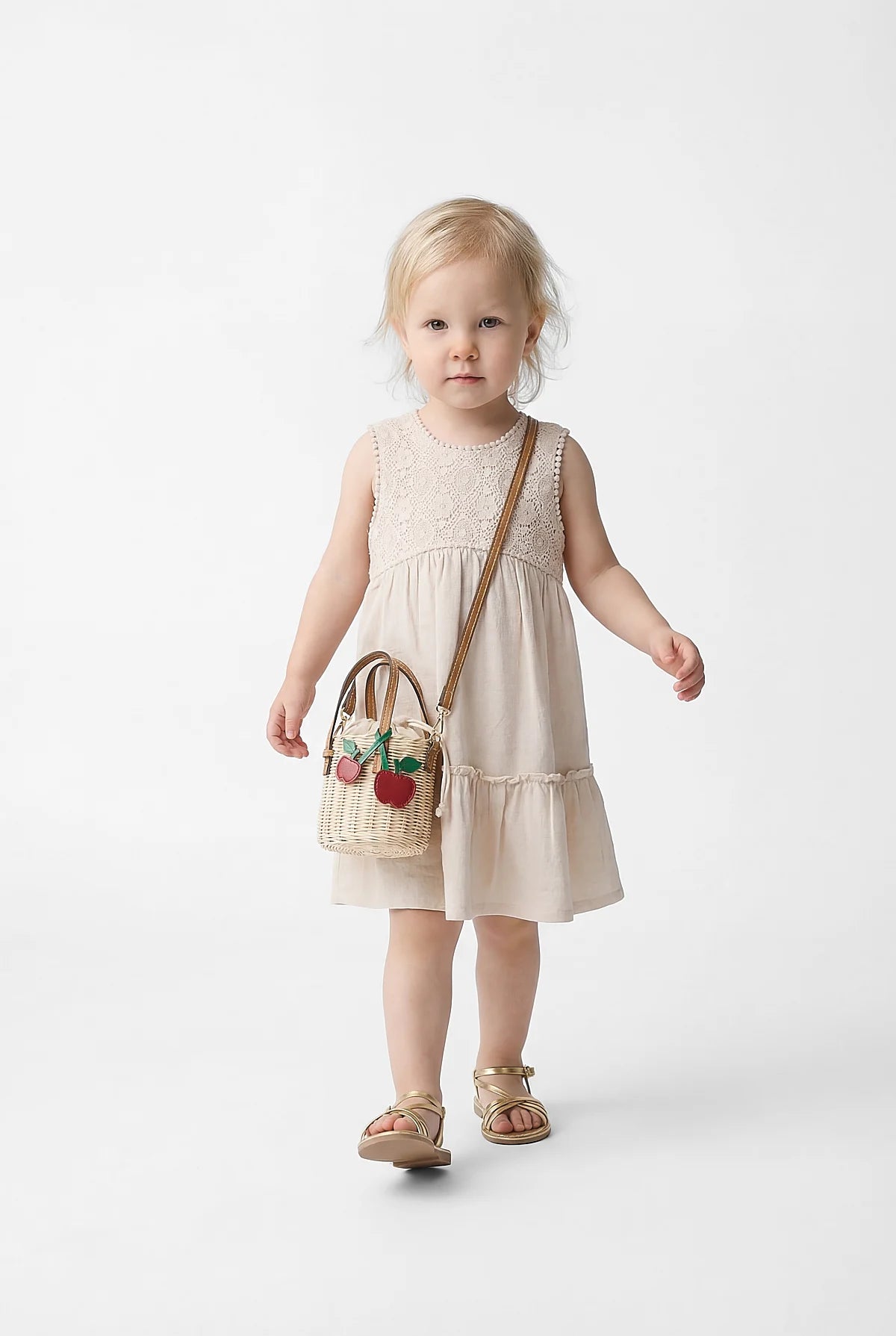Girl's Crew Neck Sleeveless Dress