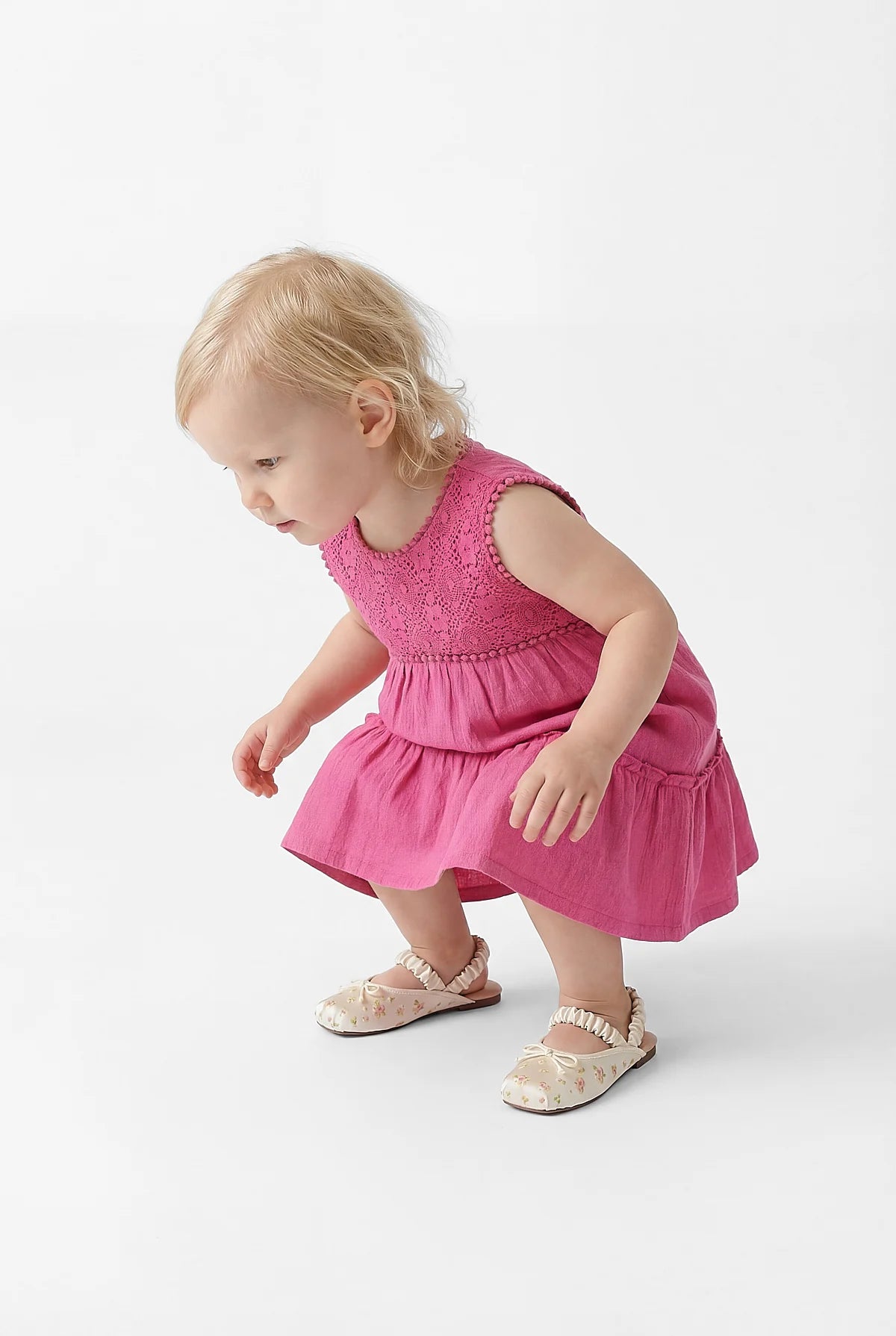 Girl's Crew Neck Sleeveless Dress