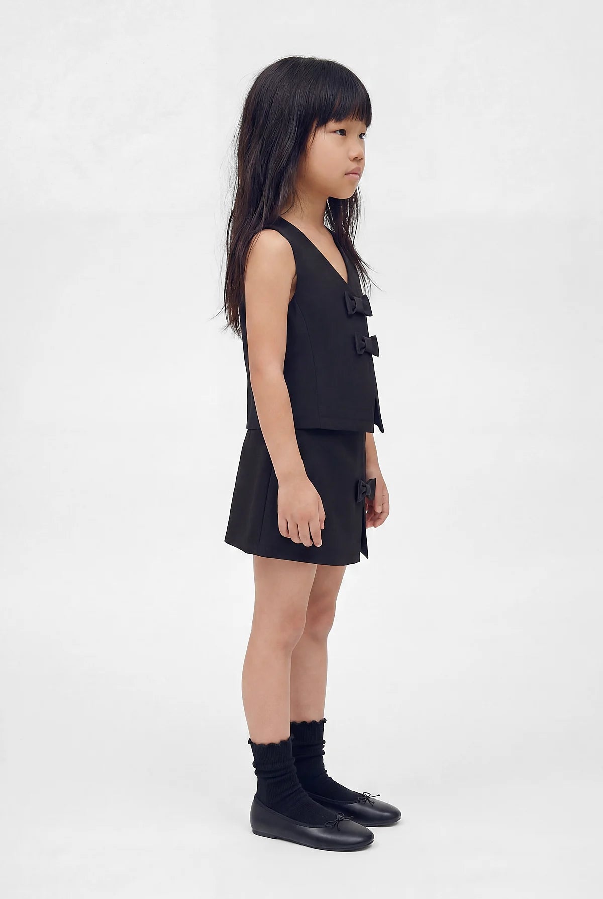 Girls' Detailed Vest and Skirt 2-Piece Set