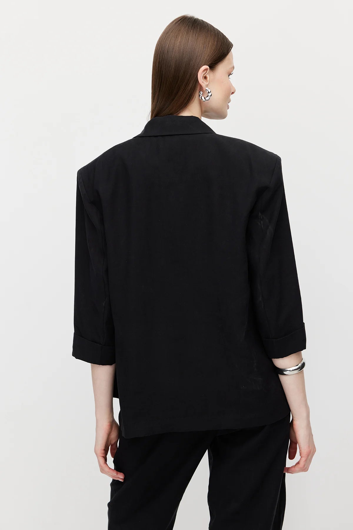 Women's Linen-Look Unlined Oversize Jacket