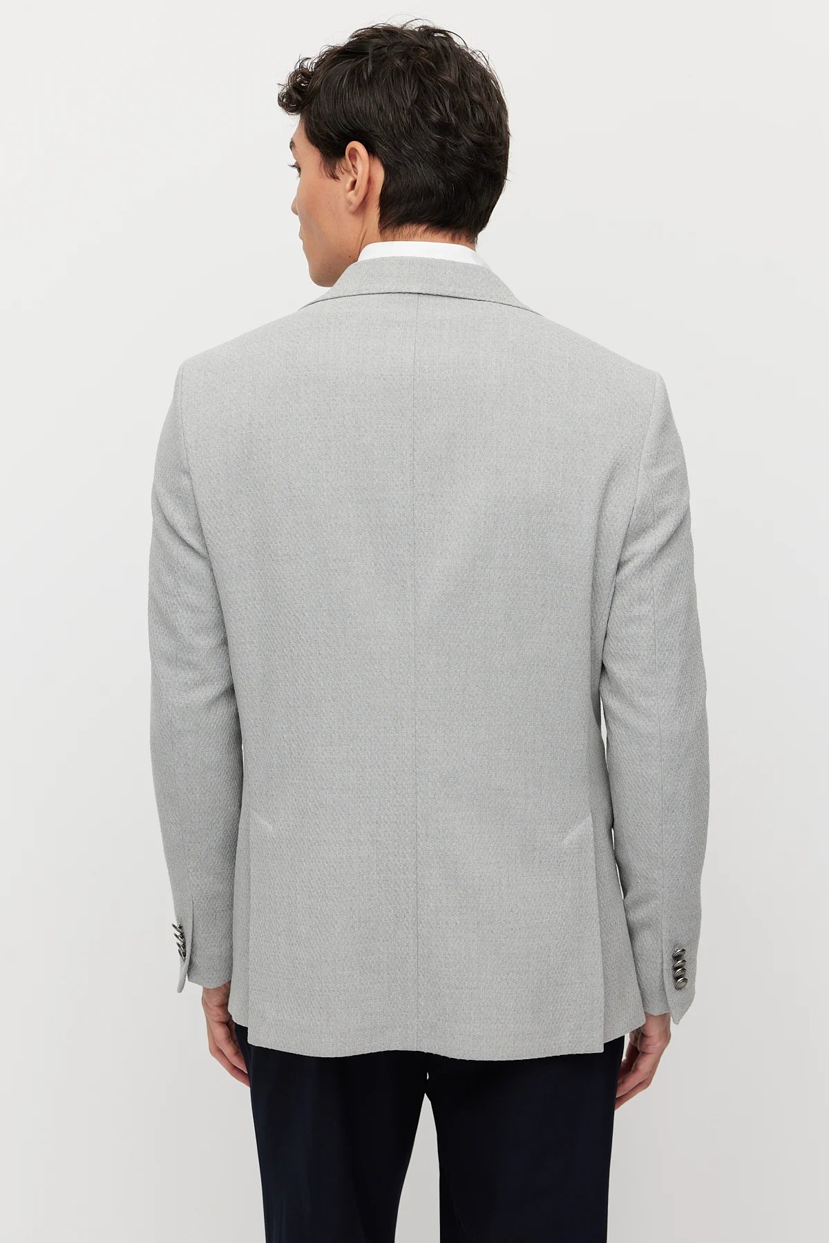 Men's Mono Collar Double-Button Textured Jacket