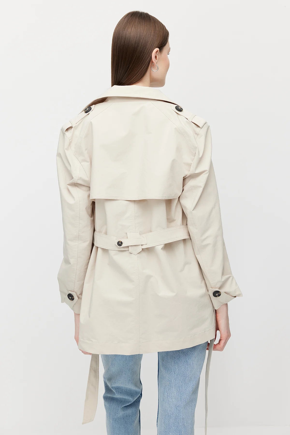 Women's Belted Short Trench Coat