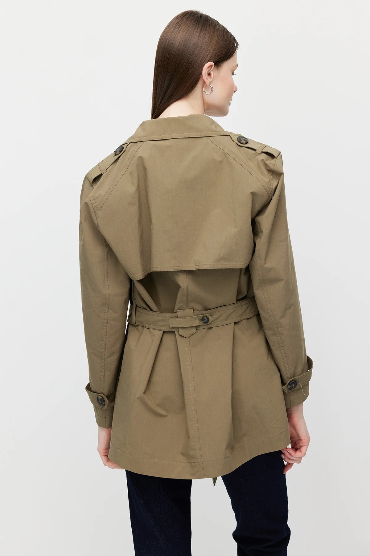 Women's Belted Short Trench Coat