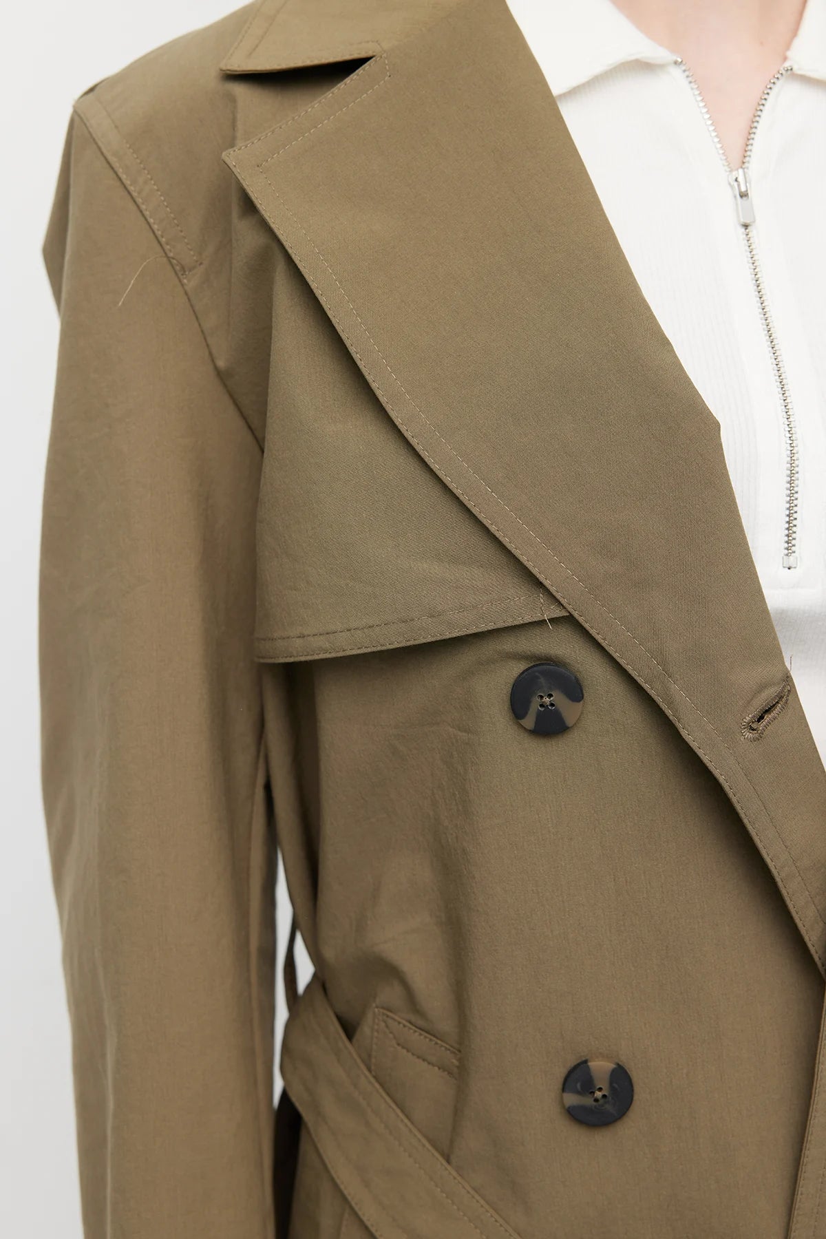 Women's Belted Short Trench Coat