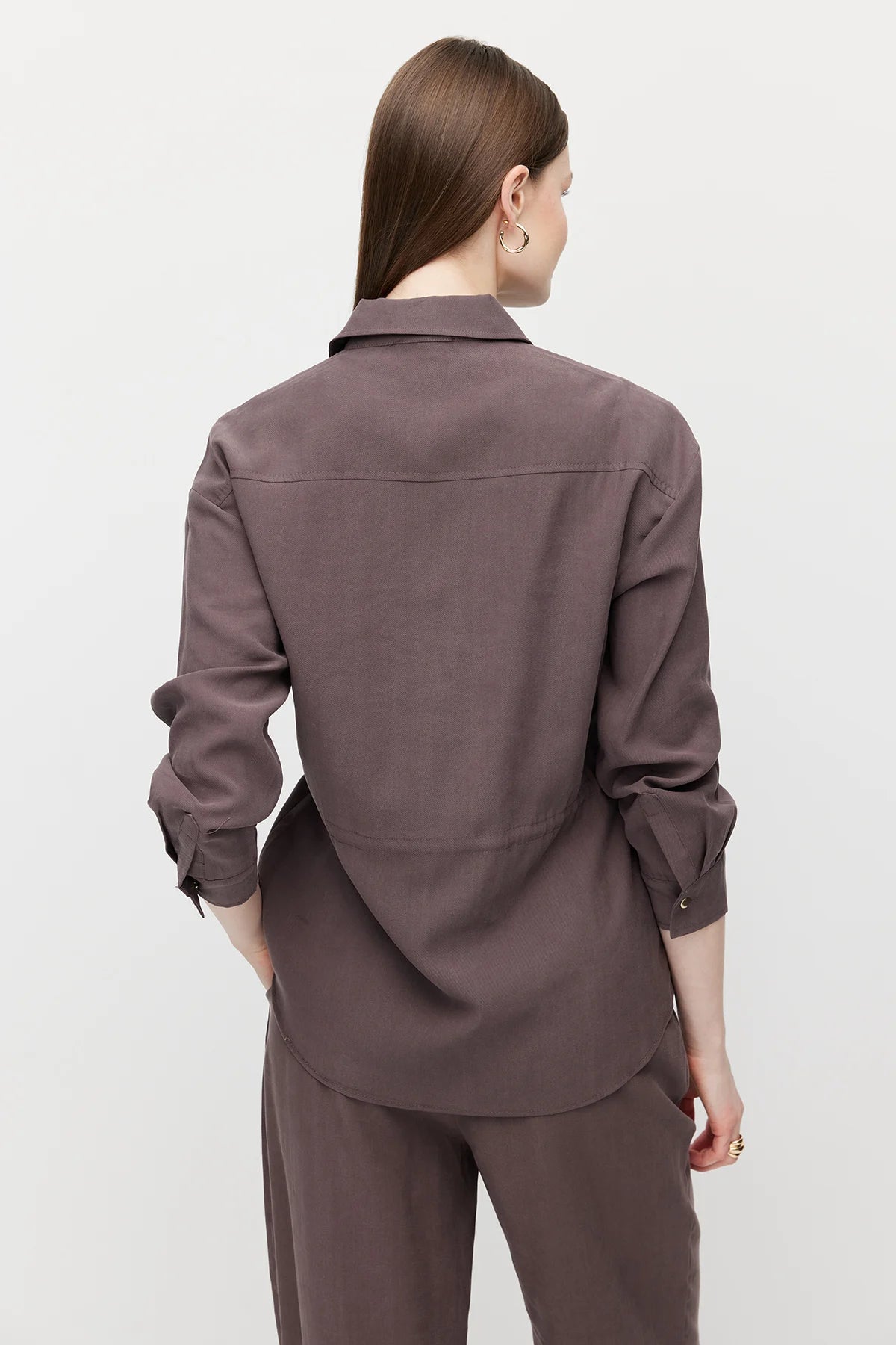 Women's Belted Shirt with Pockets