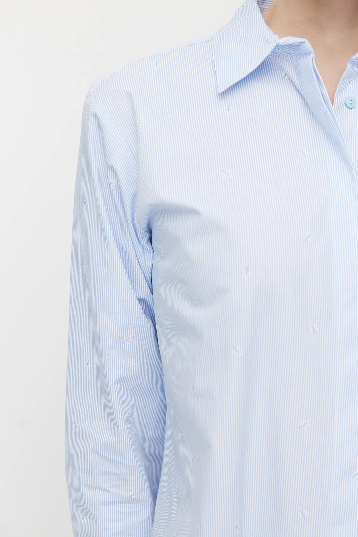 Women's Poplin Shirt with Embroidered Details