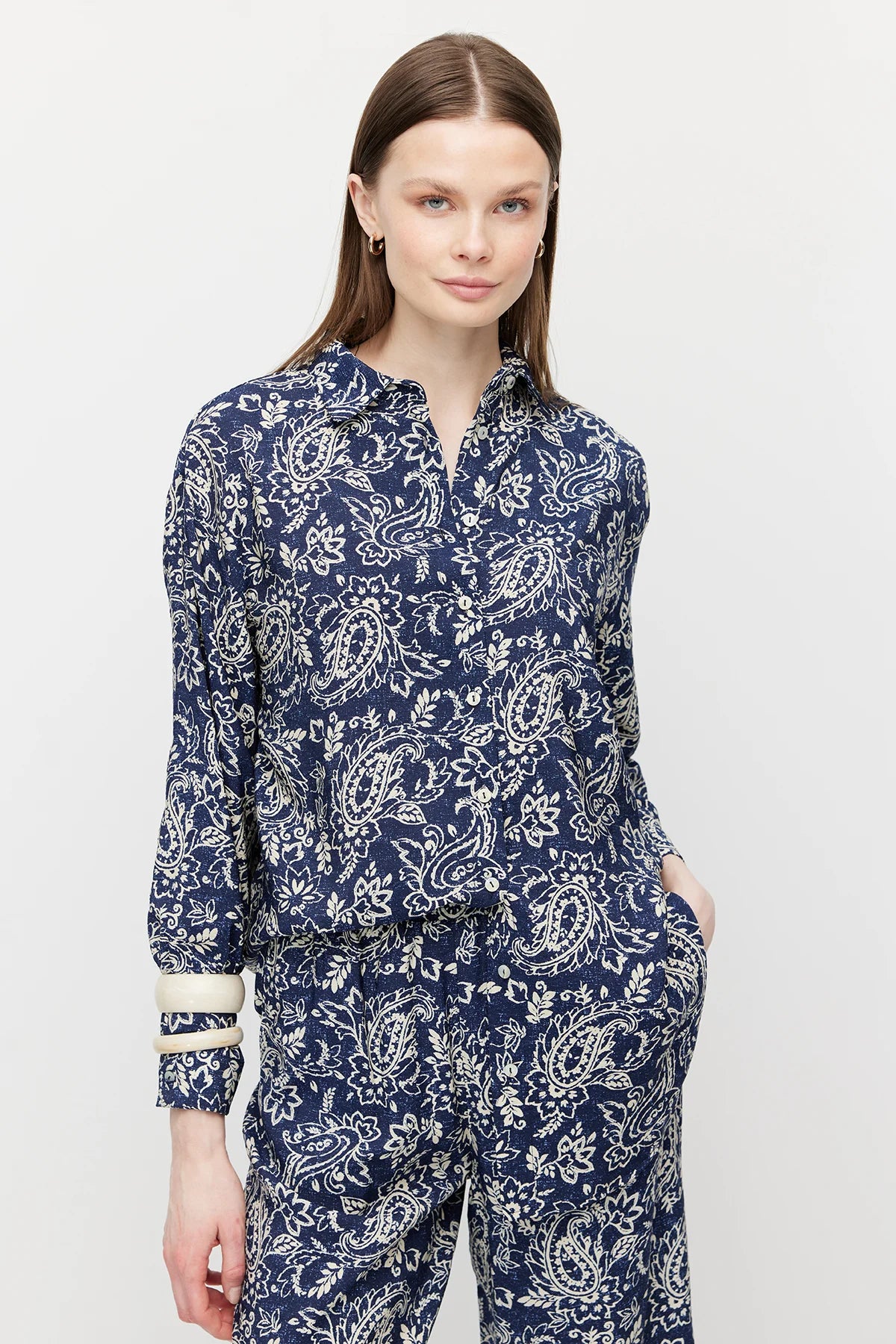 Women's Patterned Long Shirt