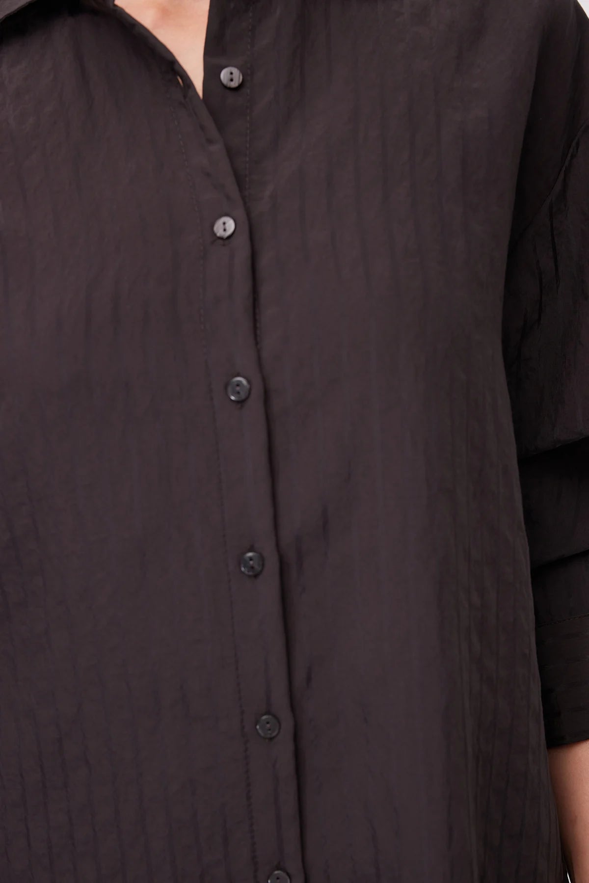 Women's Striped Oversize Shirt with Side Lace Detail