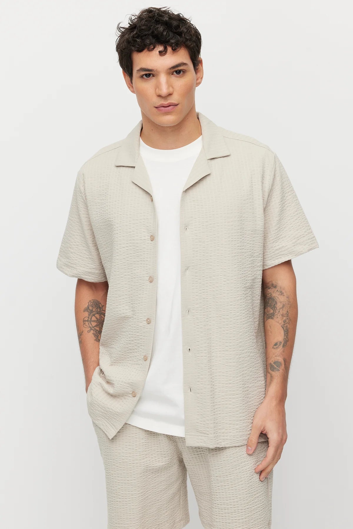 Men's Textured Relaxed Fit Shirt