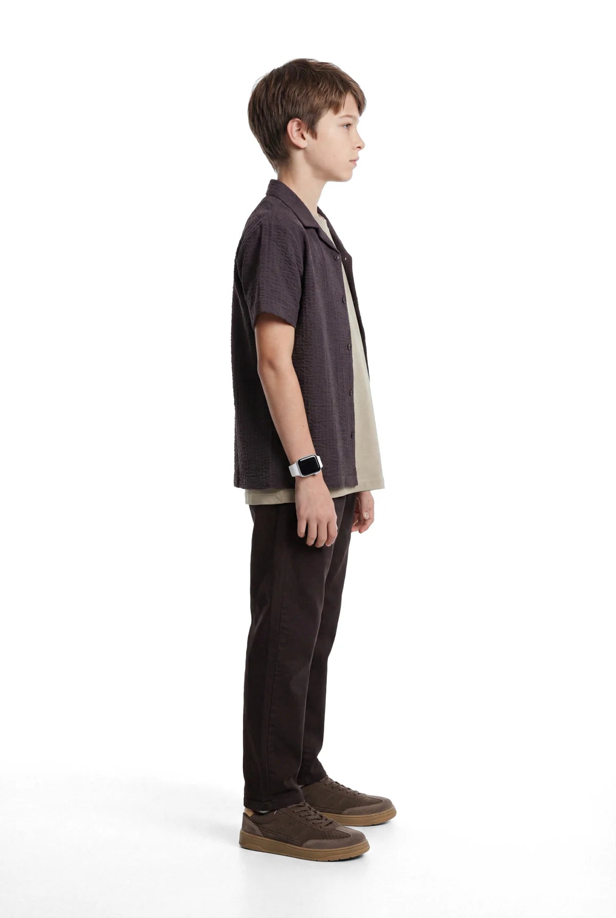 Boys' Textured Short Sleeved Shirt