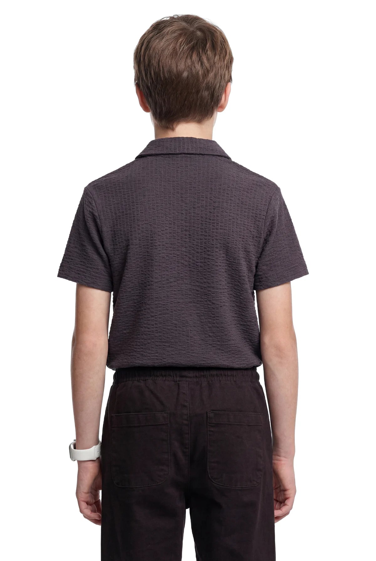 Boys' Textured Short Sleeved Shirt