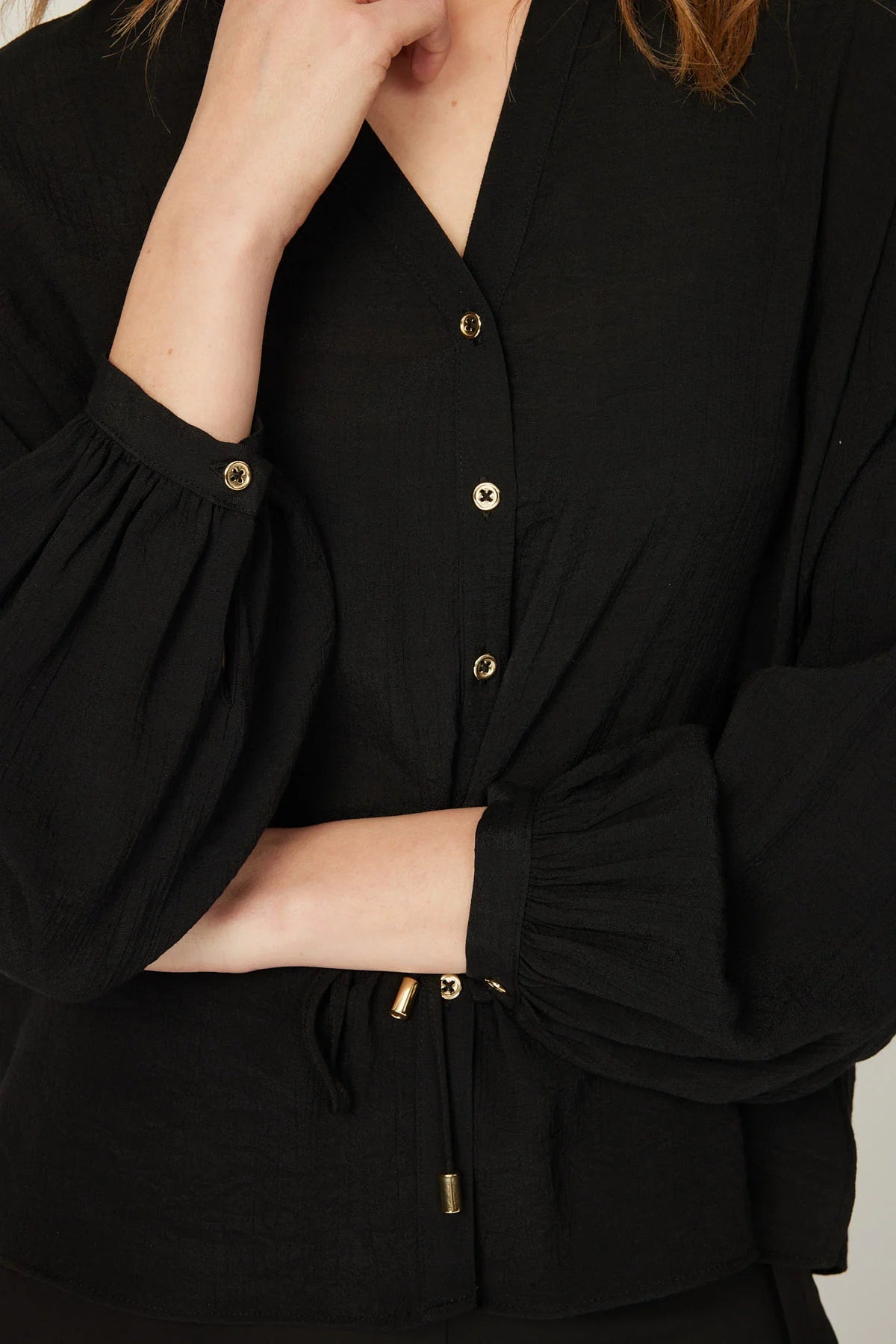 بلوزی کەمەر بە کۆلارە ماندارین بۆ ئافرەتان