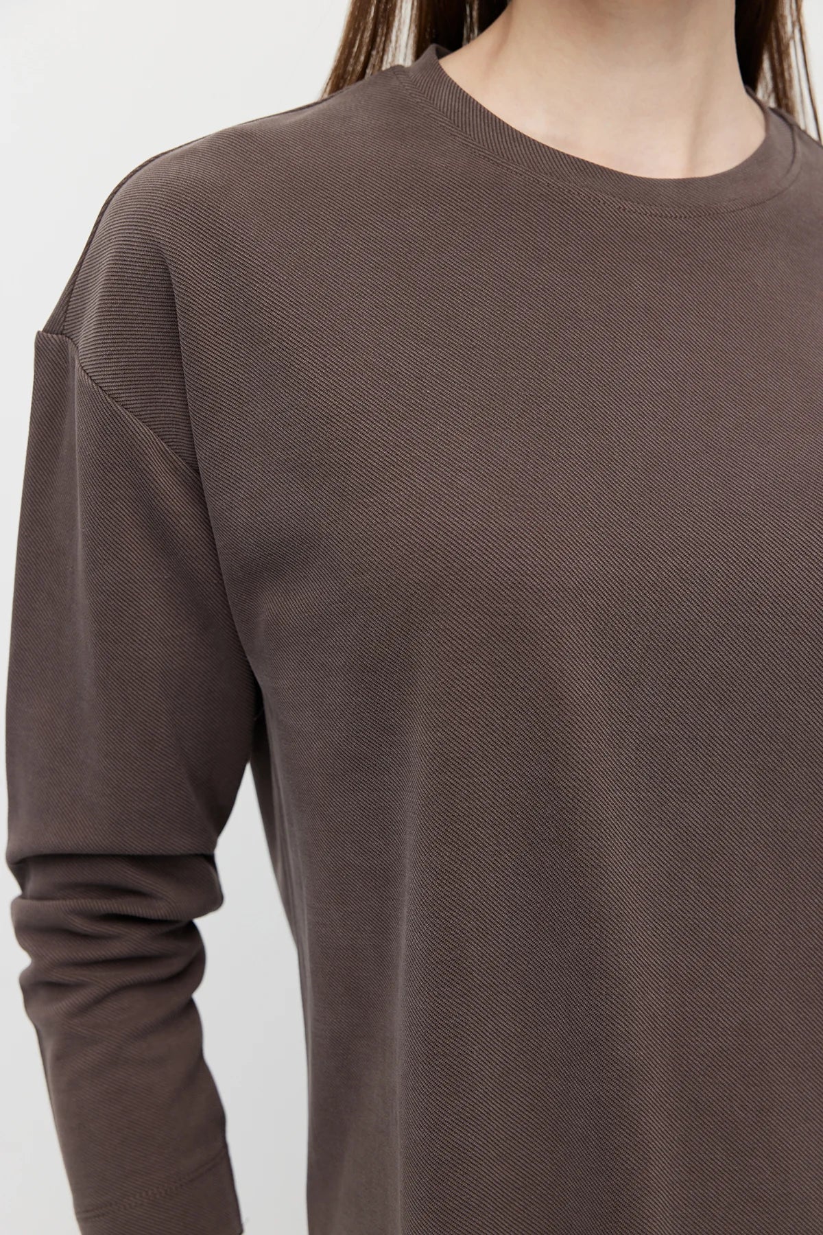 Women's Crew Neck Textured Blouse with Slit