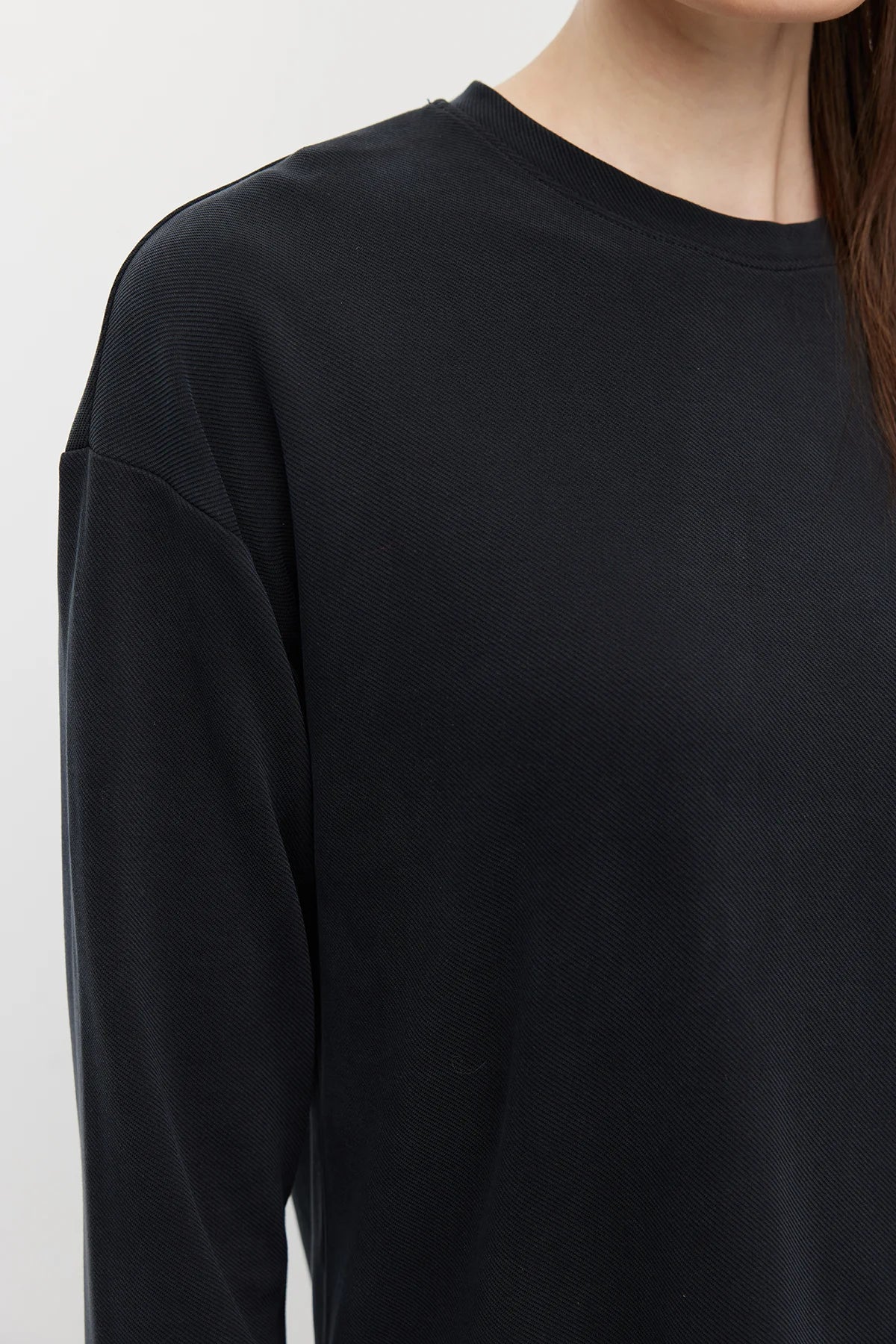 Women's Crew Neck Textured Blouse with Slit