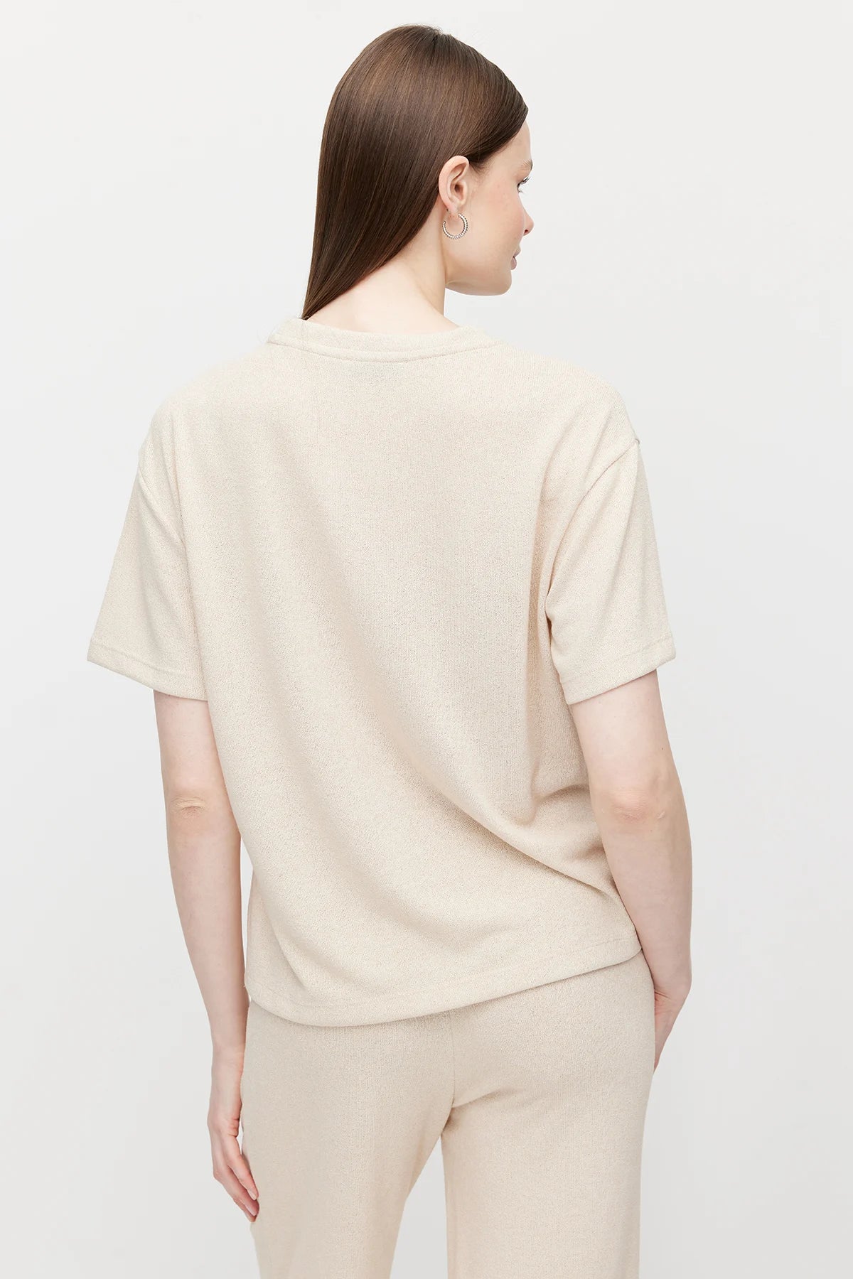 Women's Crew Neck Oversize Blouse with Side Slits