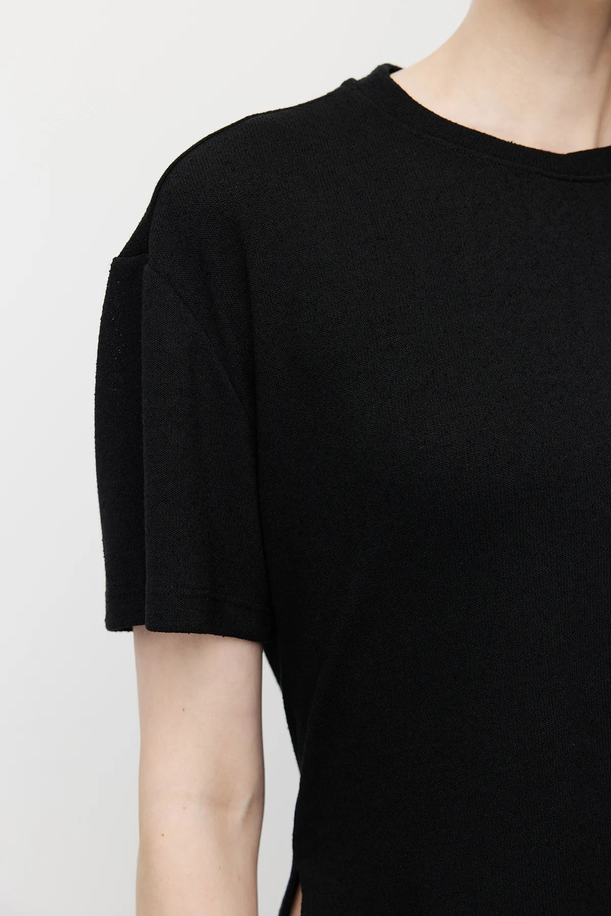 Women's Crew Neck Oversize Blouse with Side Slits