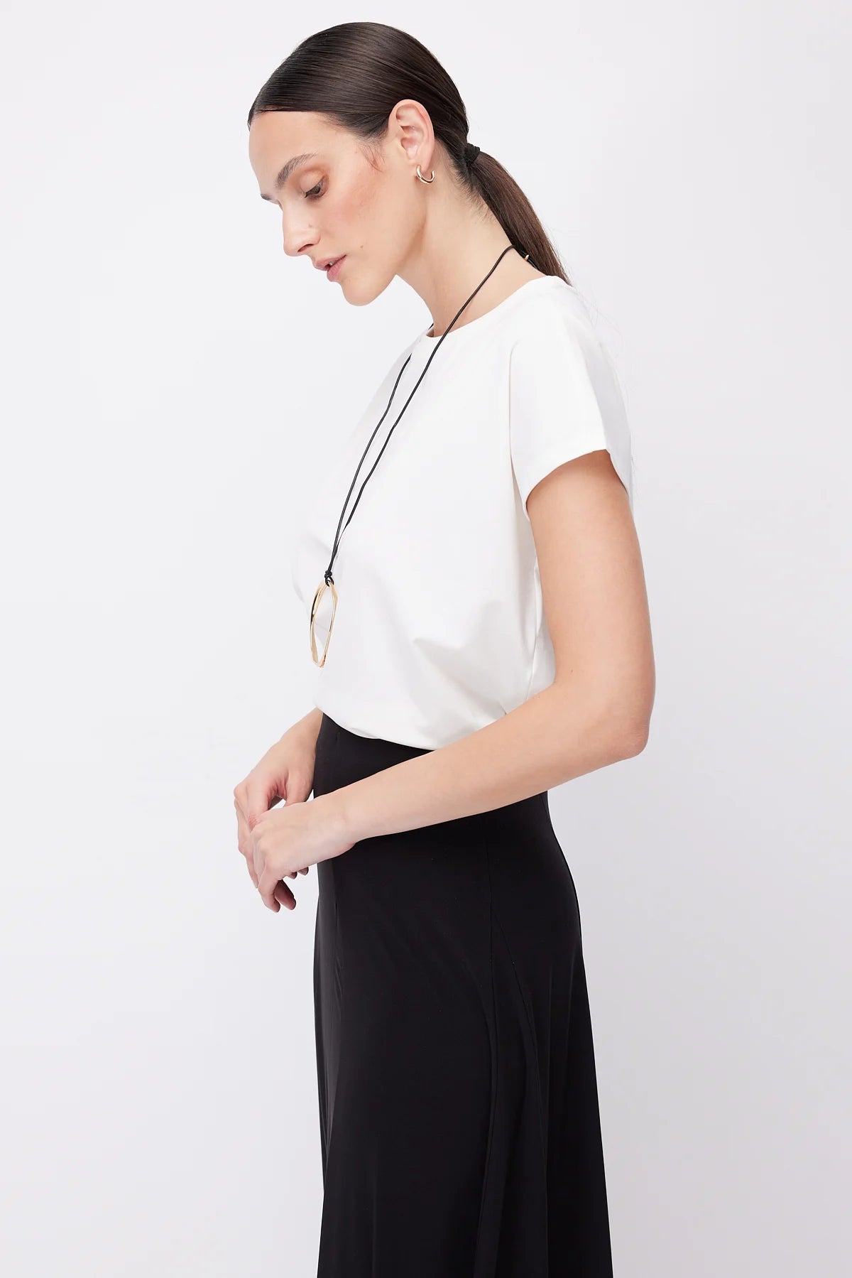 Women's Crew Neck Short-Sleeve Blouse