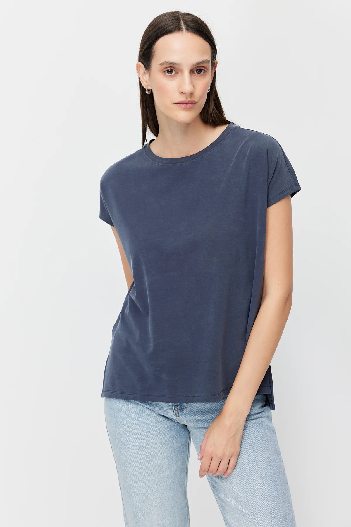 Women's Crew Neck Short-Sleeve Blouse