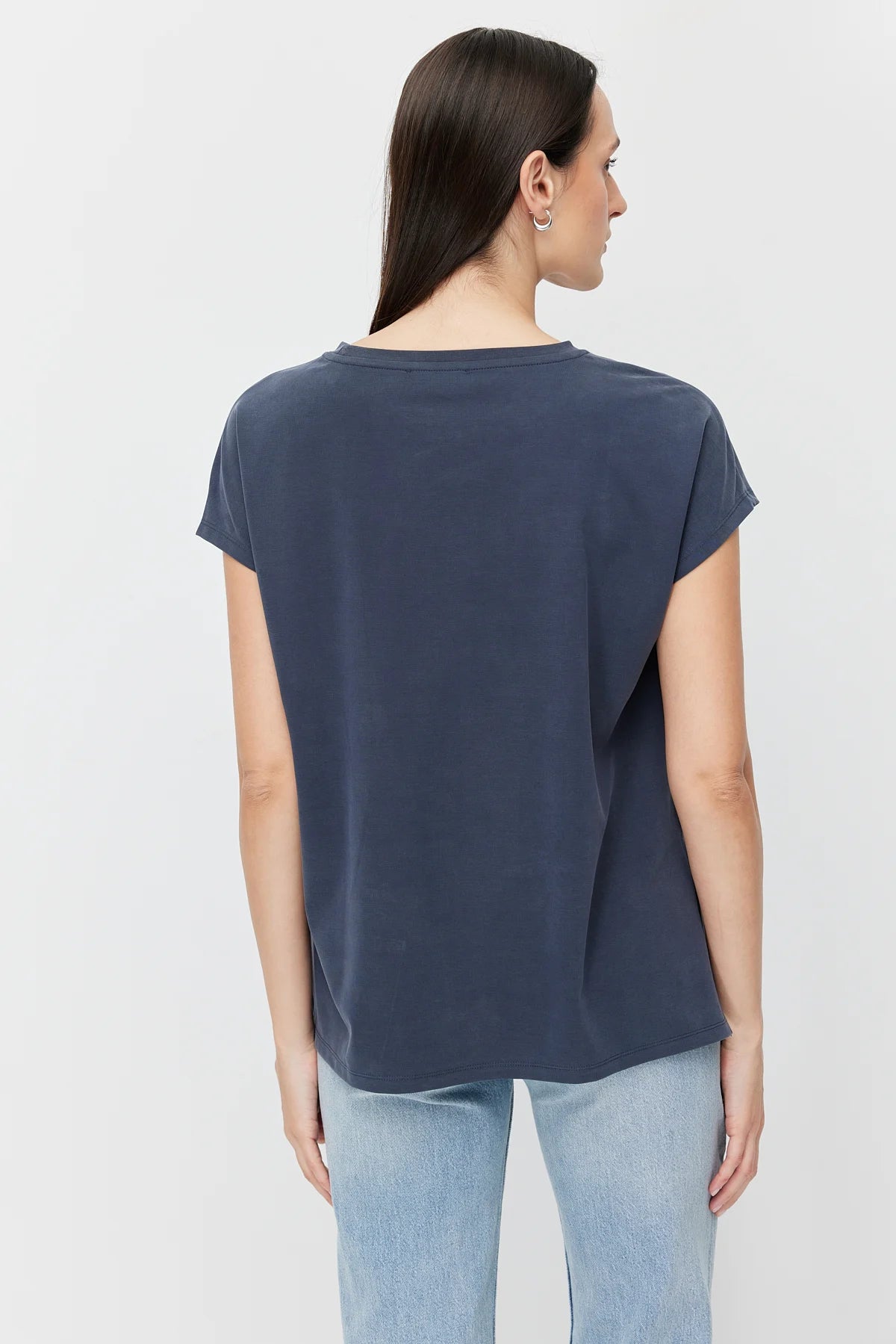 Women's Crew Neck Short-Sleeve Blouse