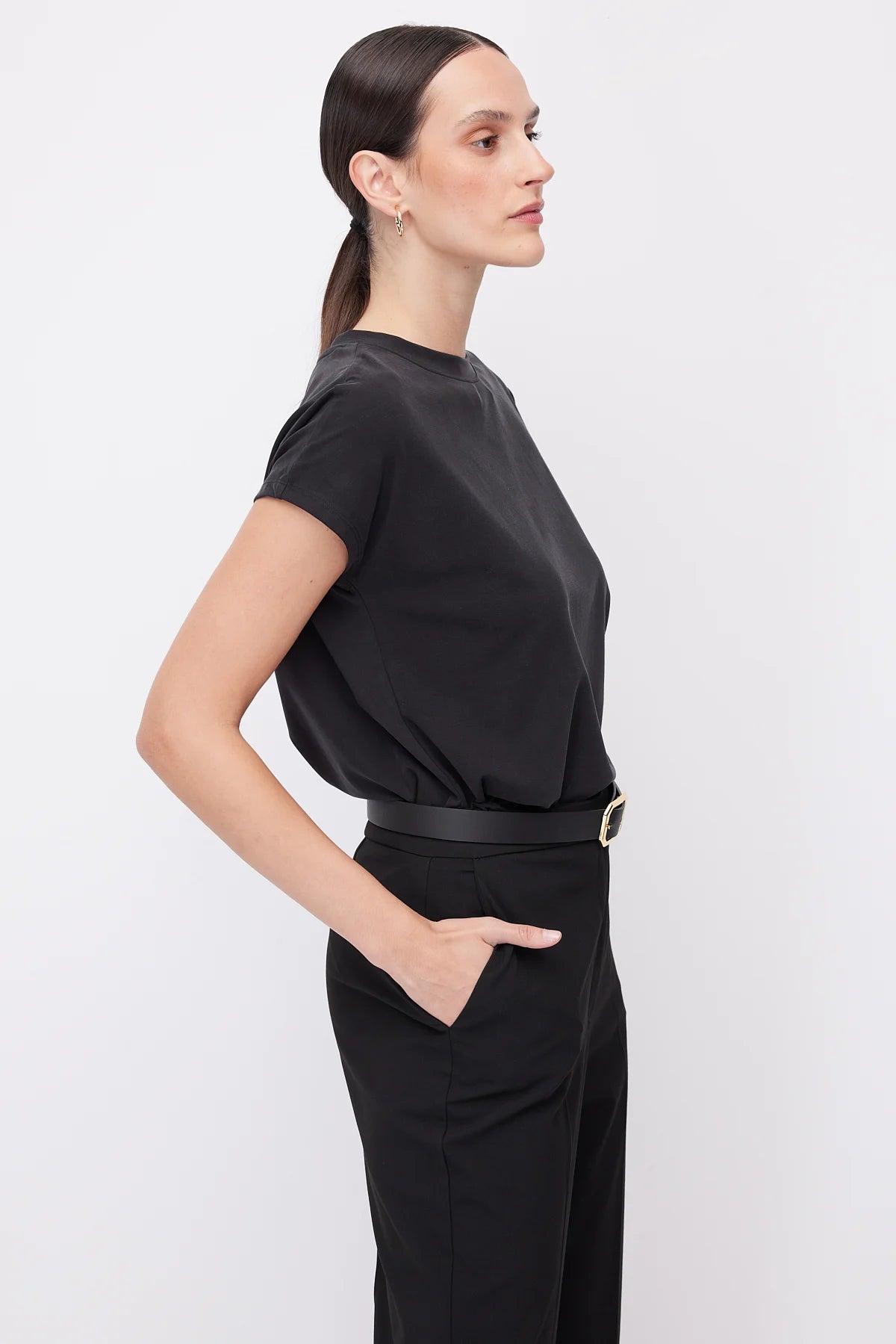 Women's Crew Neck Short-Sleeve Blouse