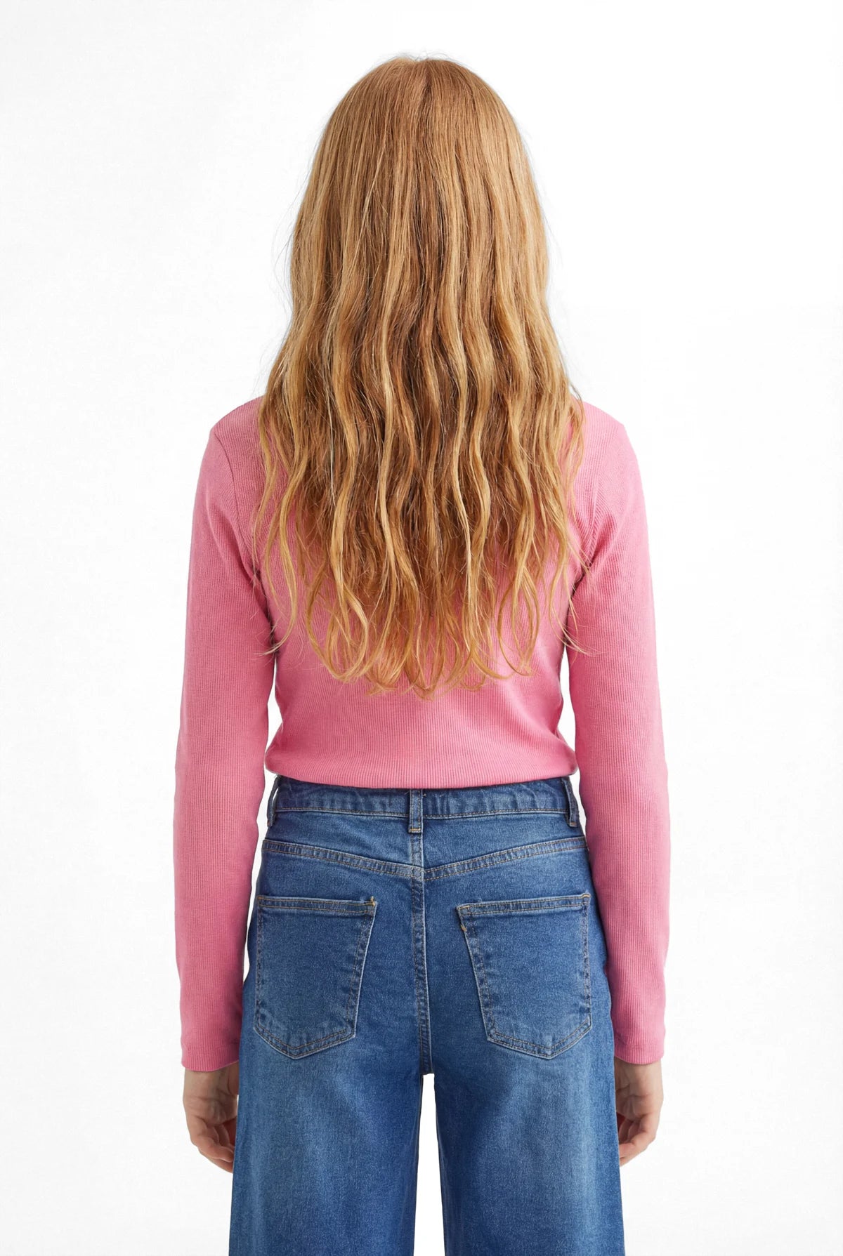 Girl's Blouse with Sparkling Stone Embellishment Around the Neckline