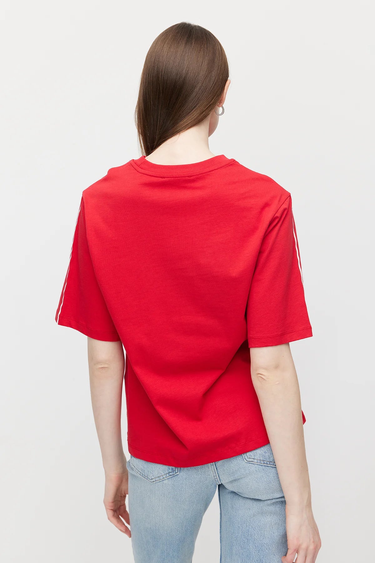 Women's Crew Neck Printed Oversize T-Shirt