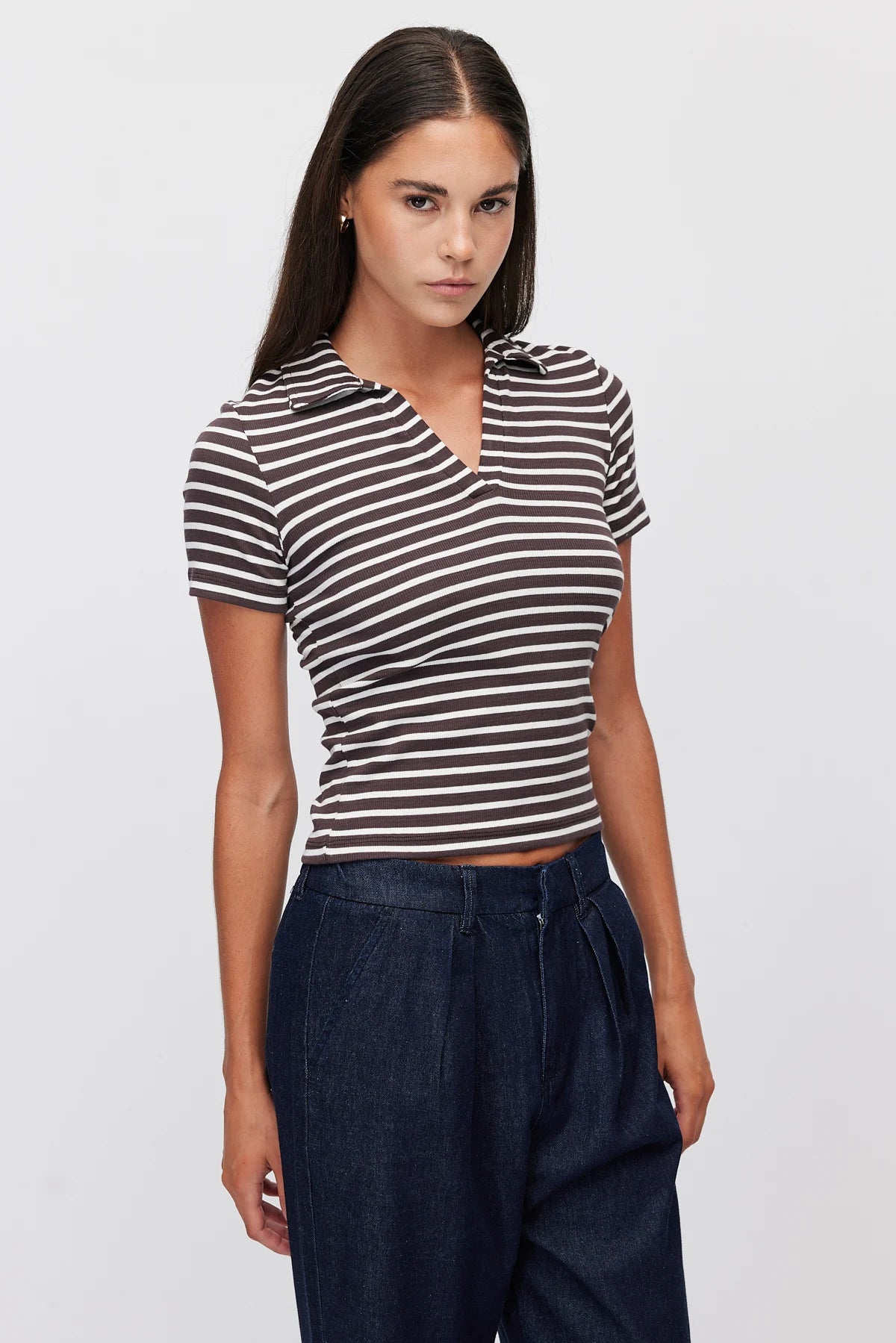 Women's Polo Shirt Striped T-Shirt