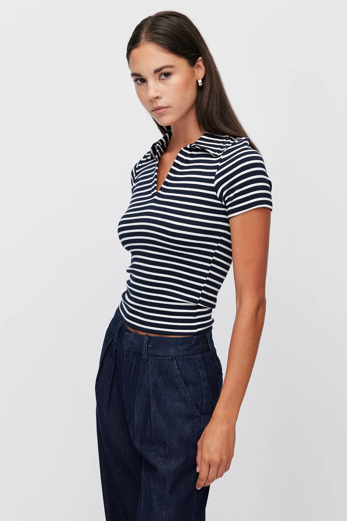 Women's Polo Shirt Striped T-Shirt