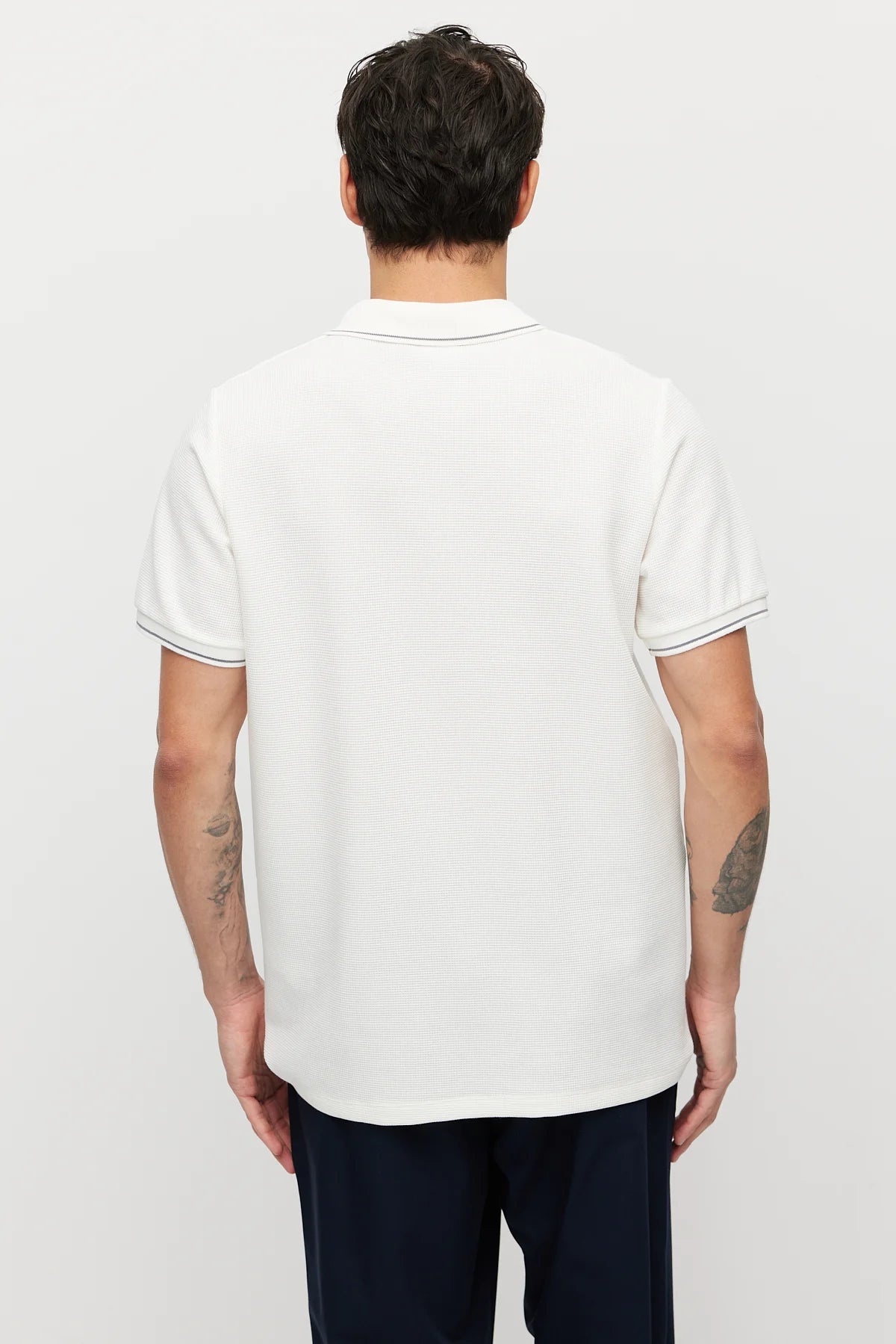 Men's Contrast Stitch Polo Collar T-shirt