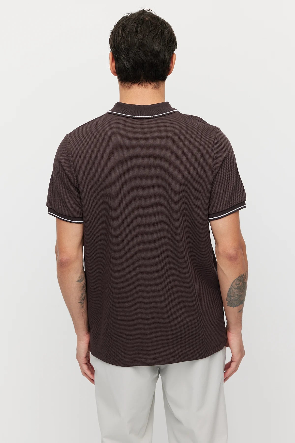 Men's Contrast Stitch Polo Collar T-shirt