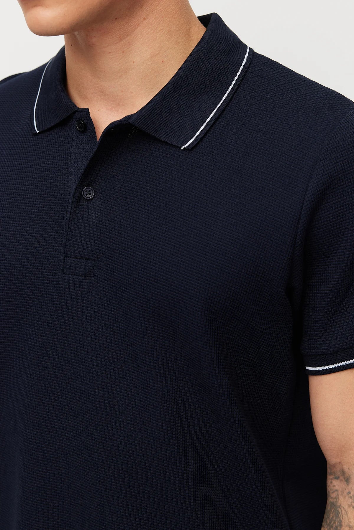 Men's Contrast Stitch Polo Collar T-shirt