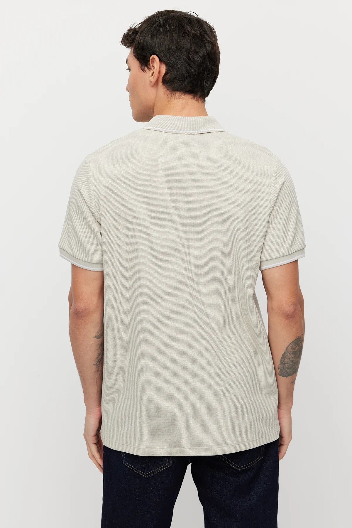 Men's Contrast Stitch Polo Collar T-shirt