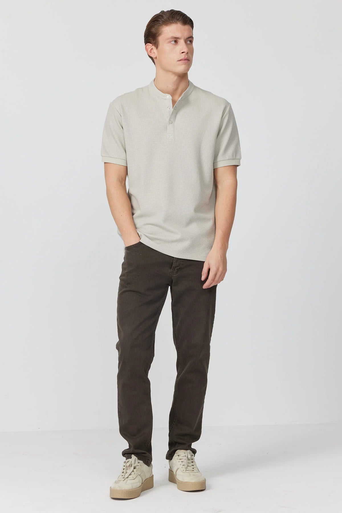 Men's Mandarin Collar T-shirt