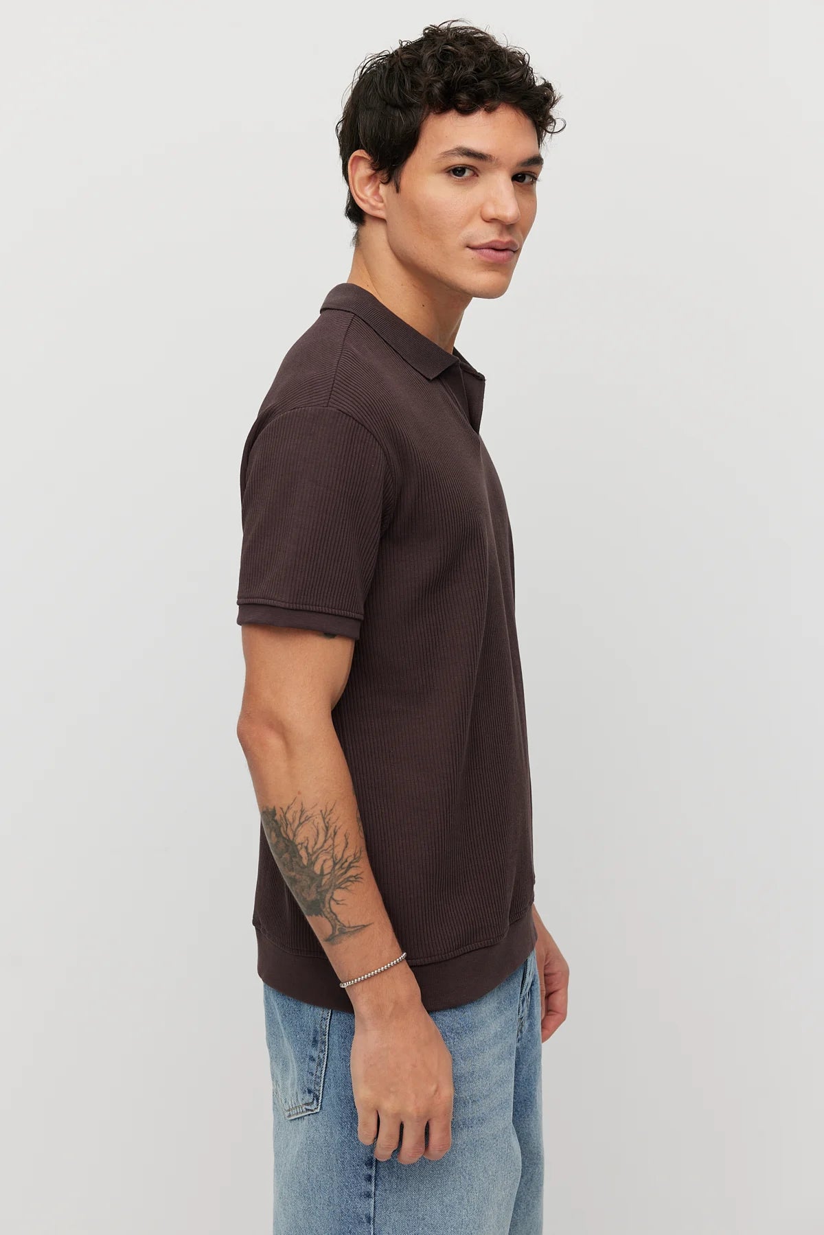 Men's Textured Collar T-shirt