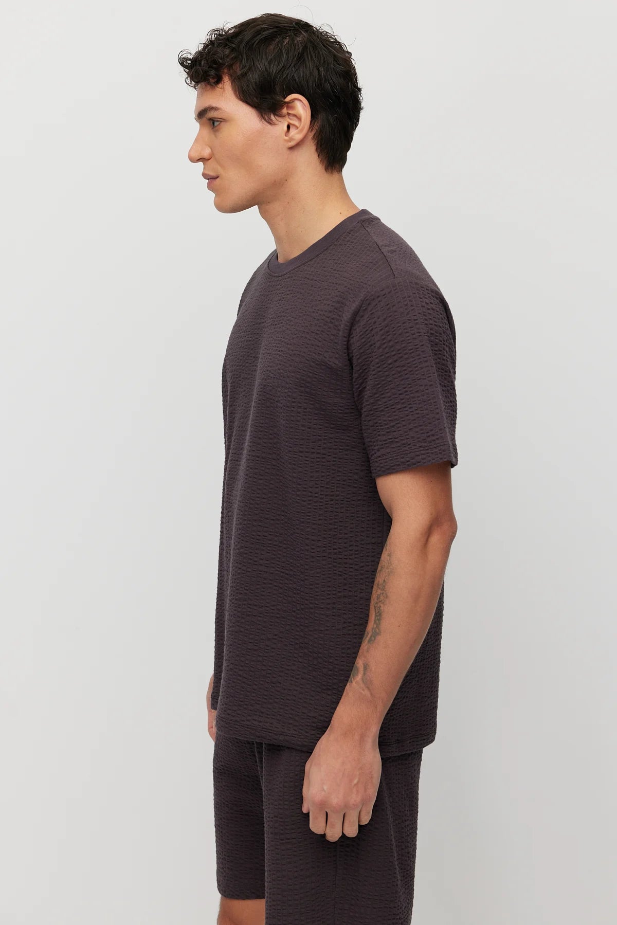 Men's Crew Neck Textured Oversize T-shirt