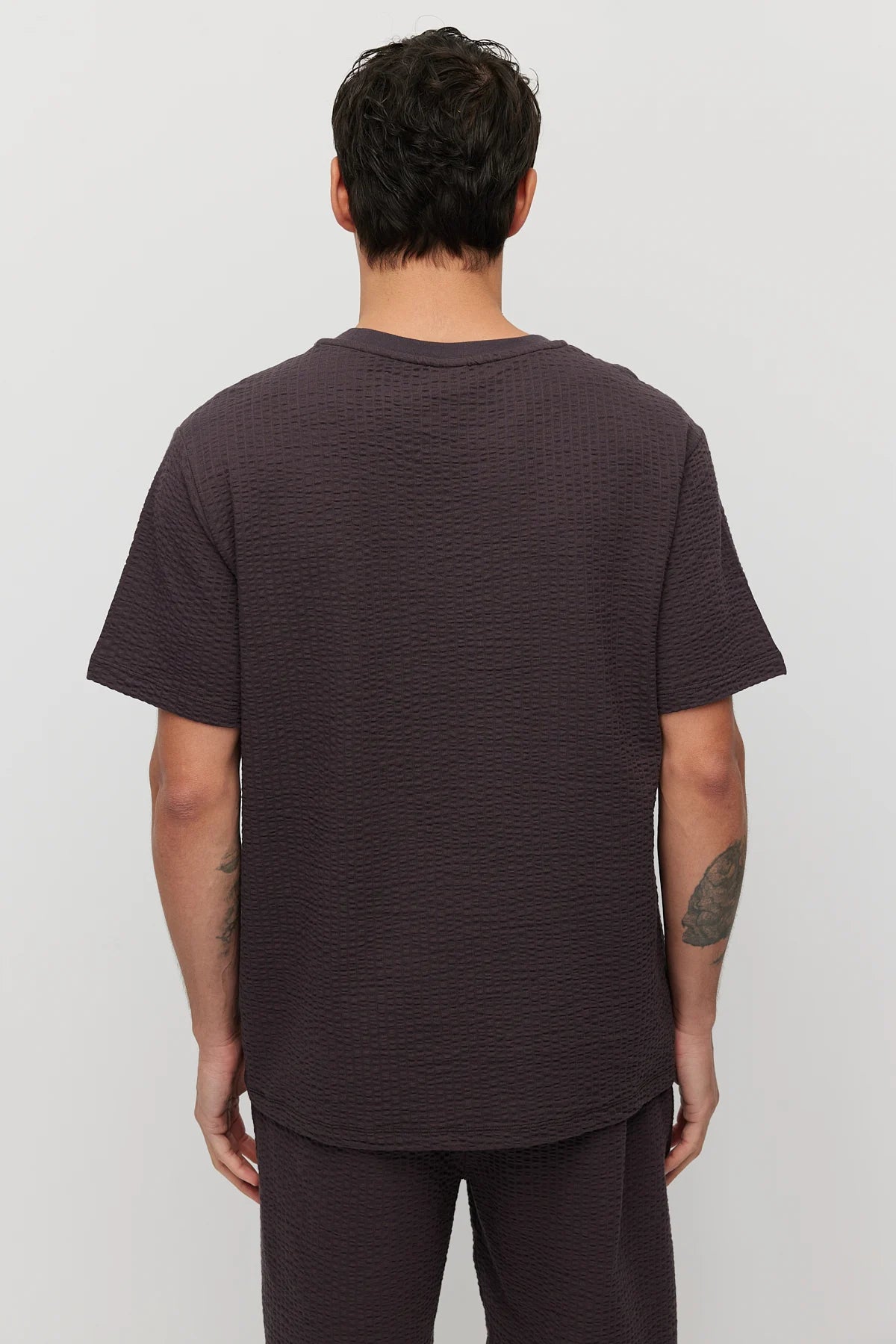 Men's Crew Neck Textured Oversize T-shirt