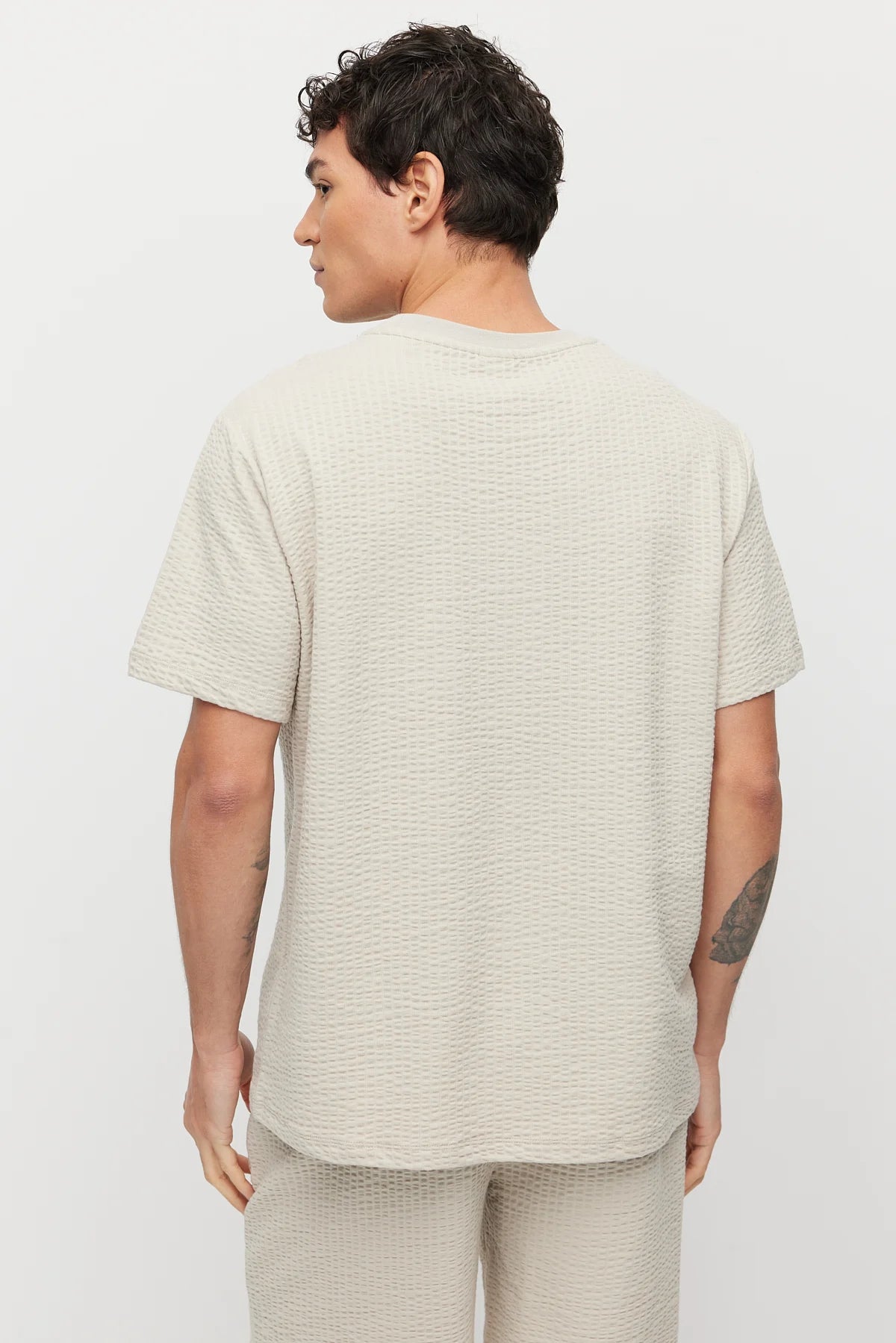 Men's Crew Neck Textured Oversize T-shirt