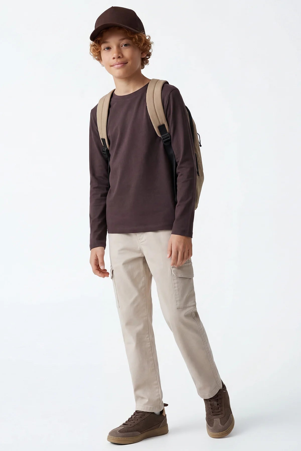 تيشيرت أساسي بأكمام طويلة للأولاد