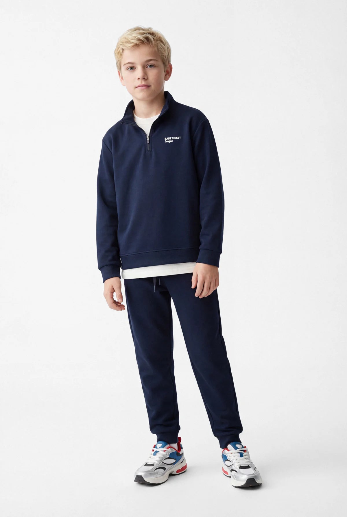 Boys' Stand-Up Collar Half-Zip Sweatshirt